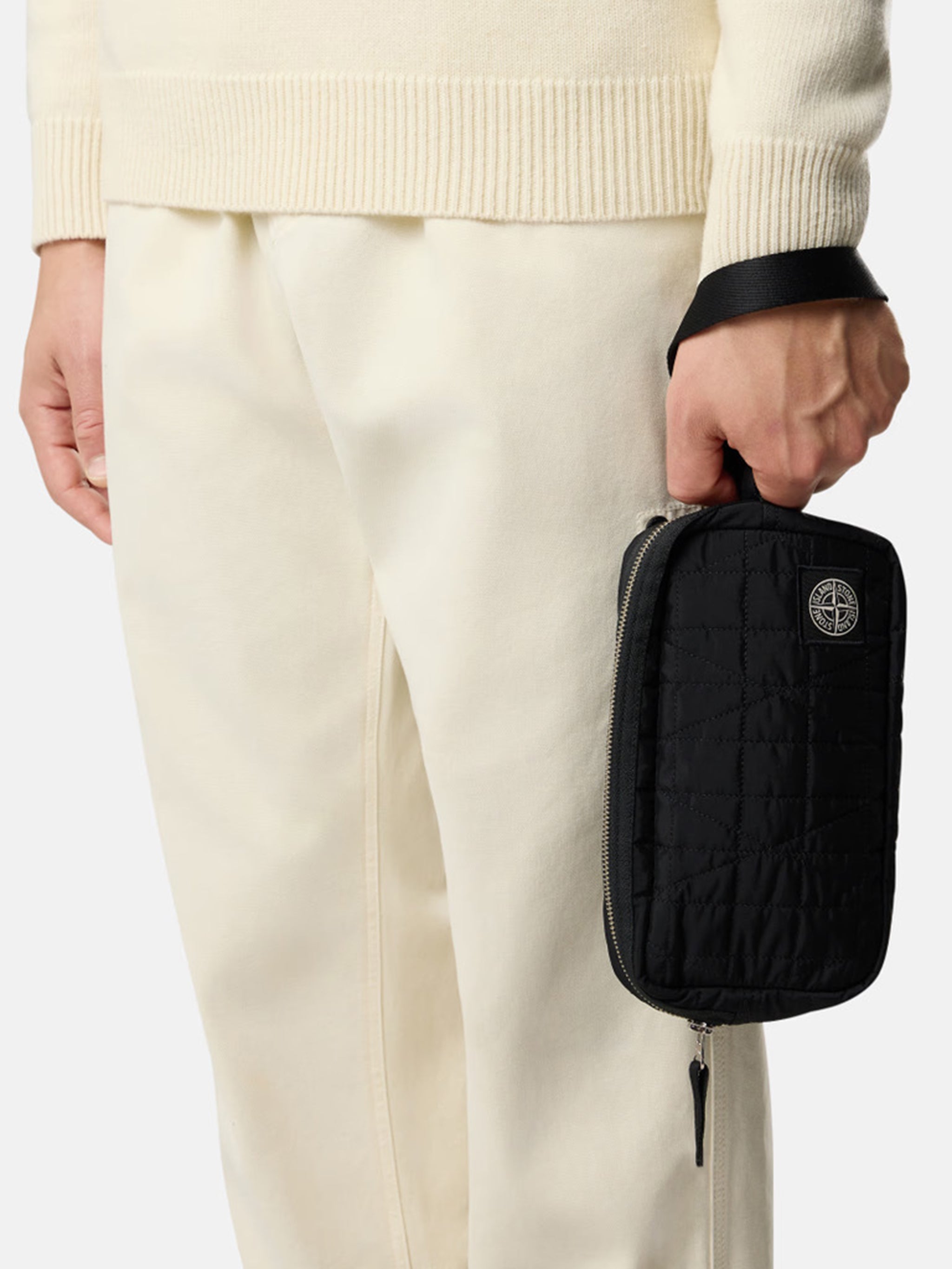 STONE ISLAND Mini Wrist Pouch Handbag with Inner Compartments and Zip