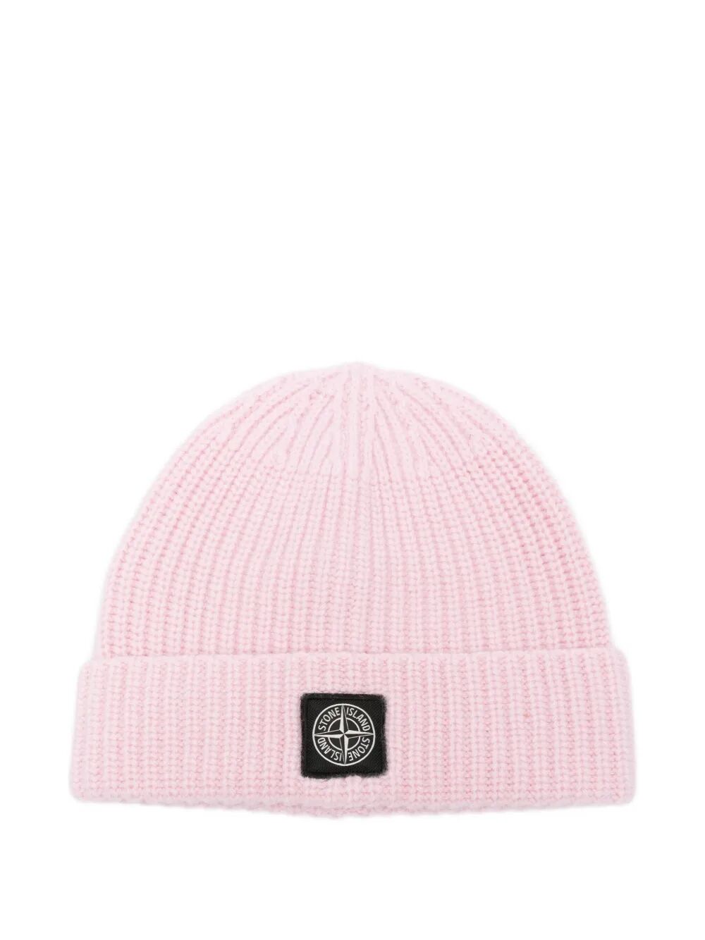STONE ISLAND Light Wool Knit Beanie with Compass Patch