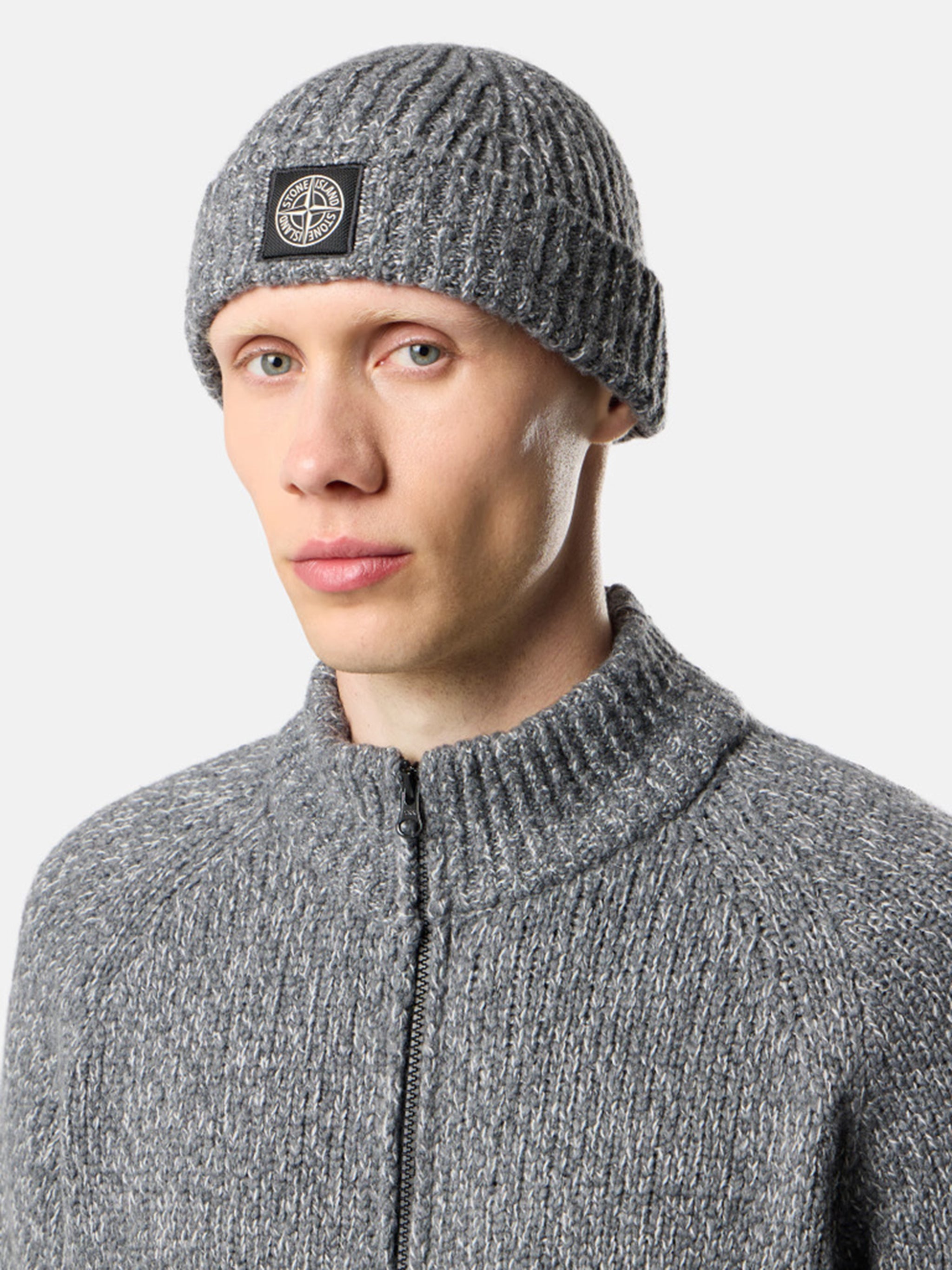 STONE ISLAND Classic Cuffed Beanie with Compass Logo Patch