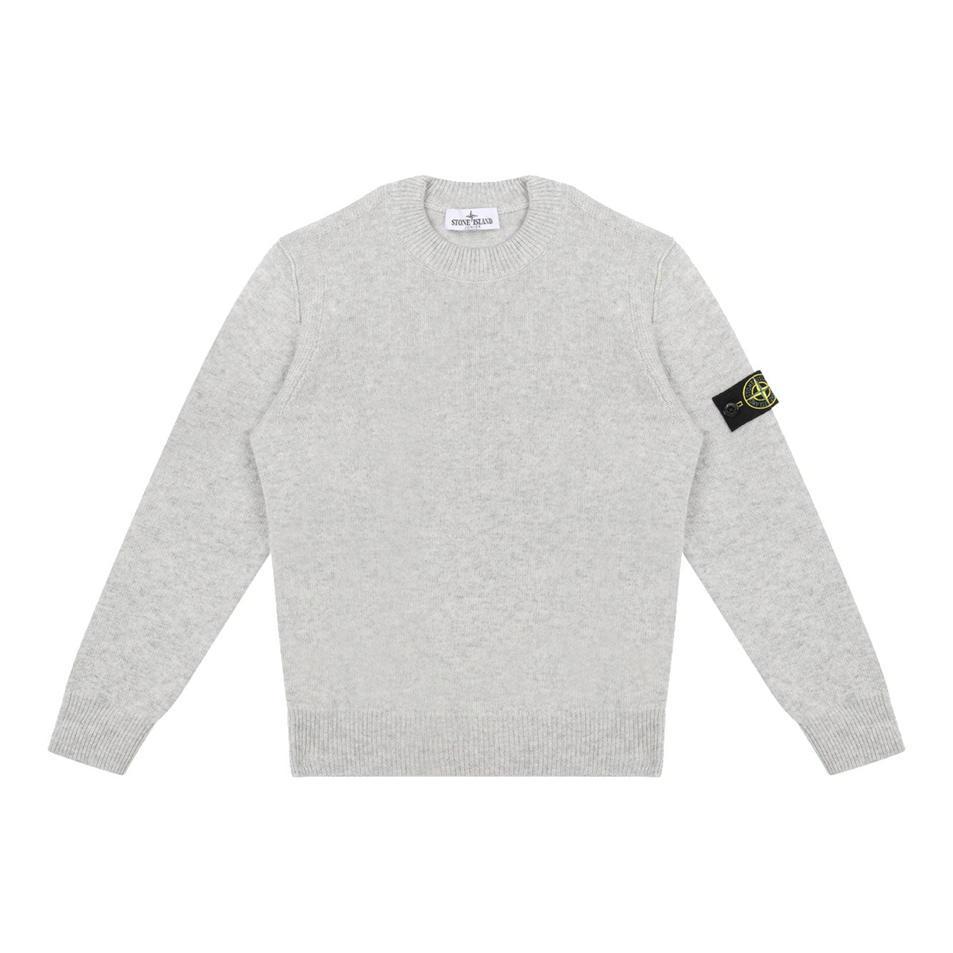 STONE ISLAND Melange Grey Wool Cashmere Sweater for Boys - Winter 2025