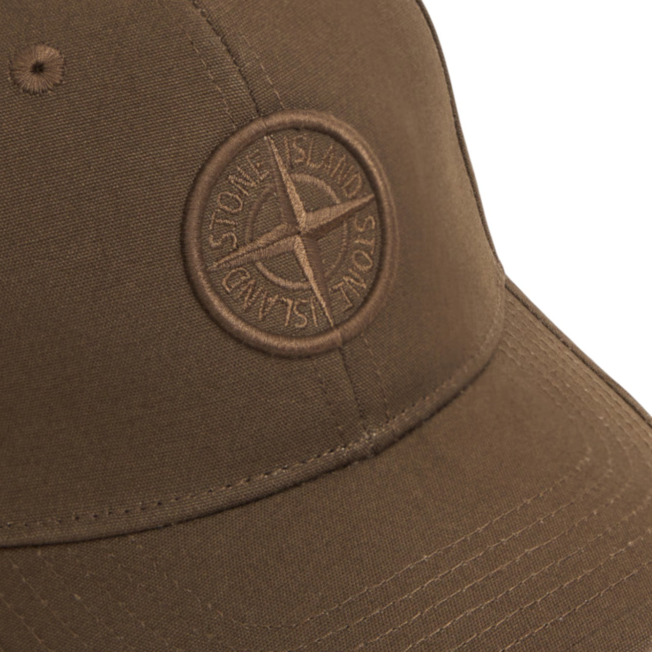 STONE ISLAND Military Green Cotton Mini Hat for Boys