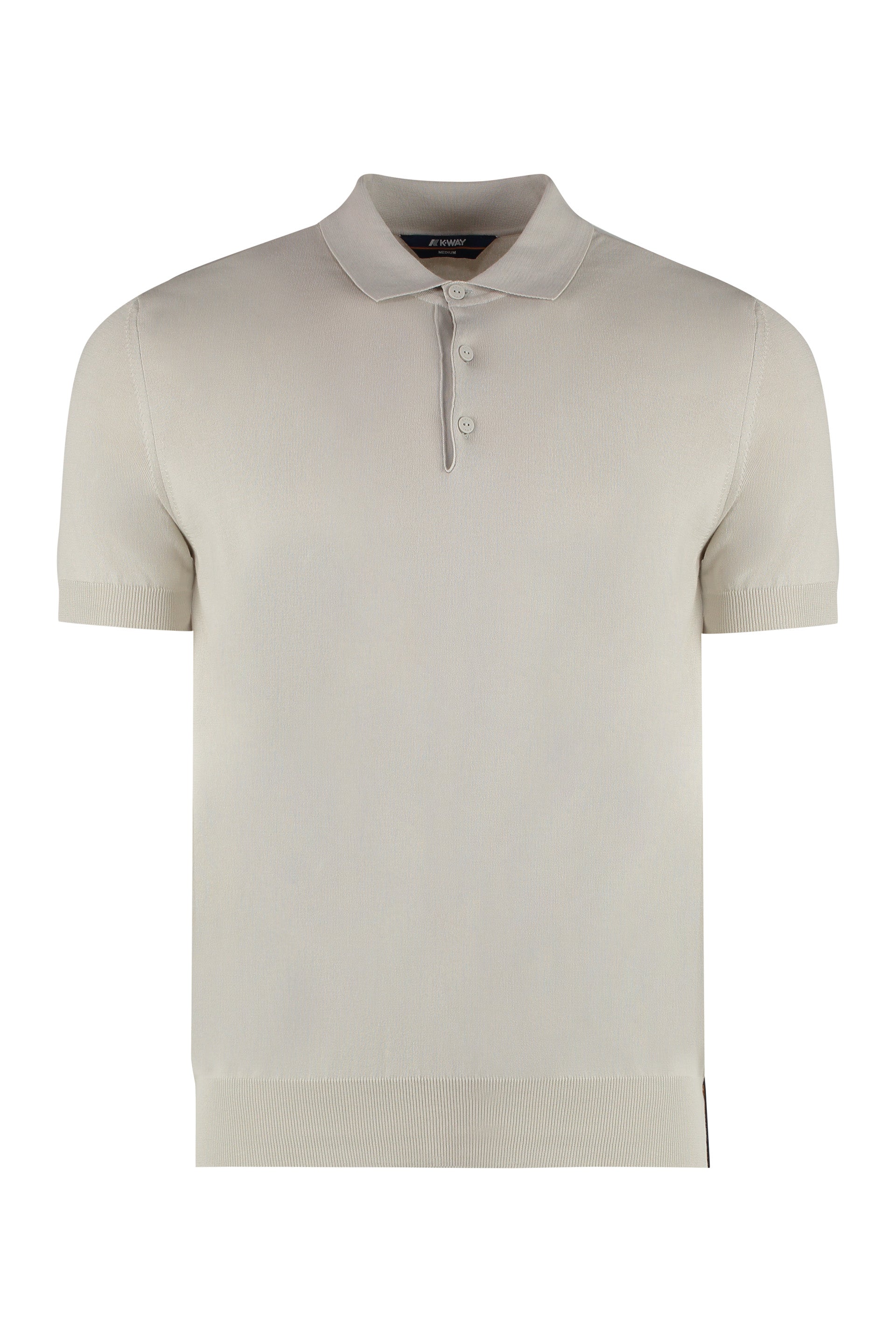 K-WAY Classic Ribbed Knit Cotton Polo Shirt