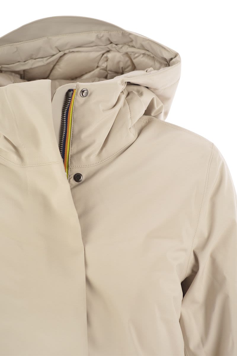 K-WAY Mid-Length Women's Hooded Padded Jacket