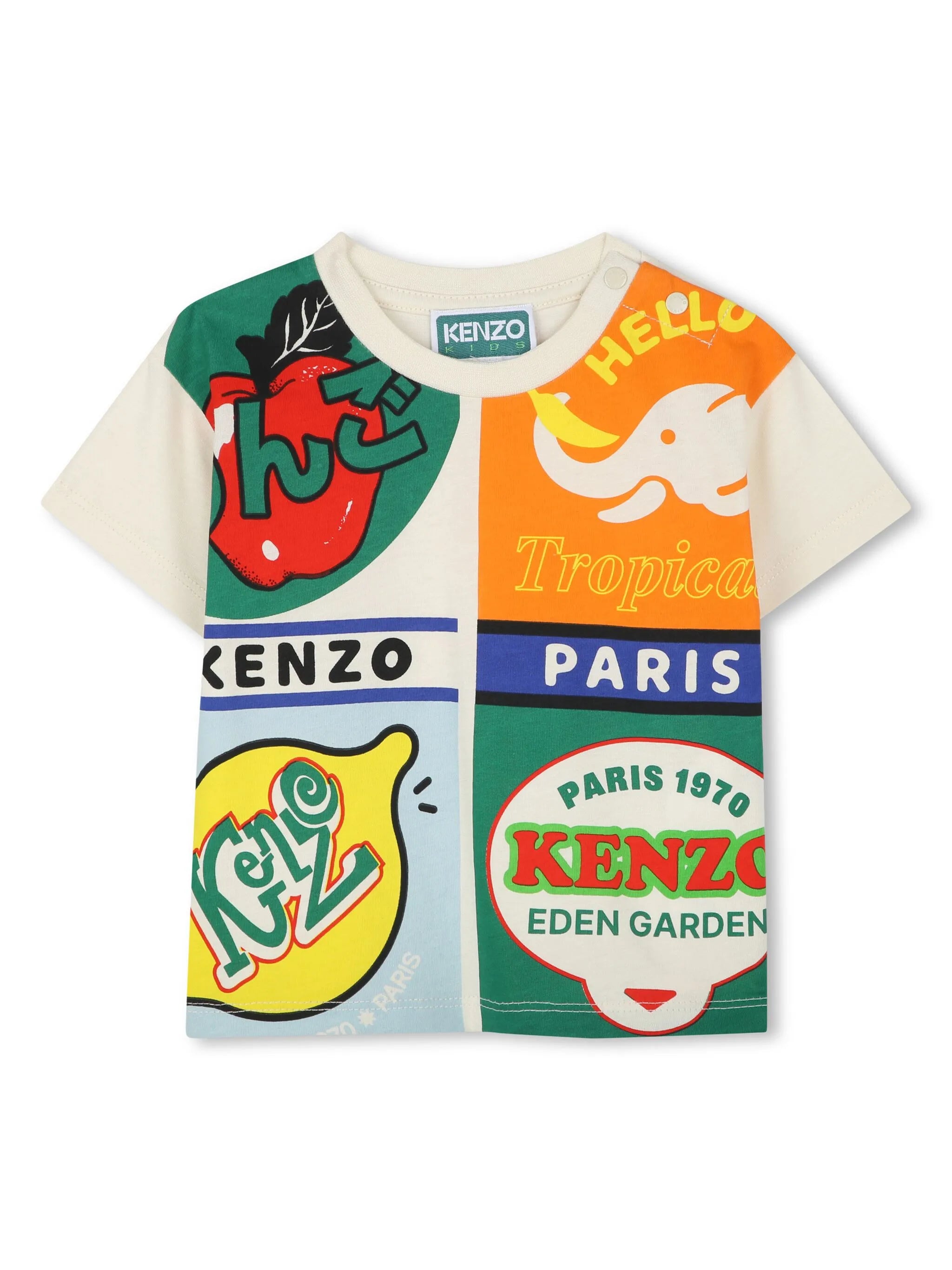 KENZO KIDS Kids' Crew Neck T-Shirt with Vibrant Print for Girls