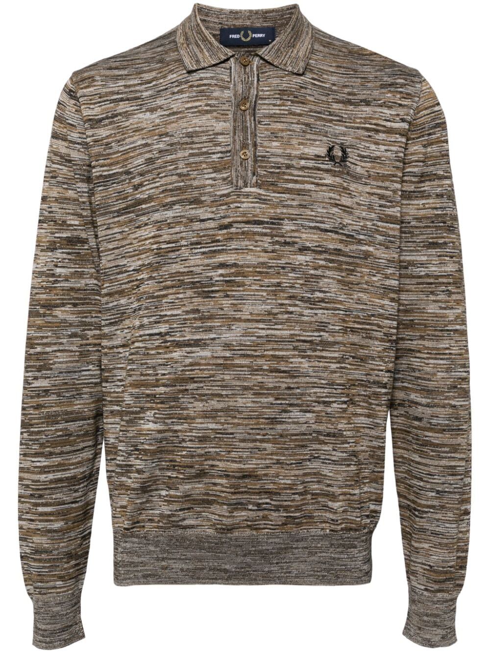 FRED PERRY Space Dye Knit Long Sleeve Shirt for Men