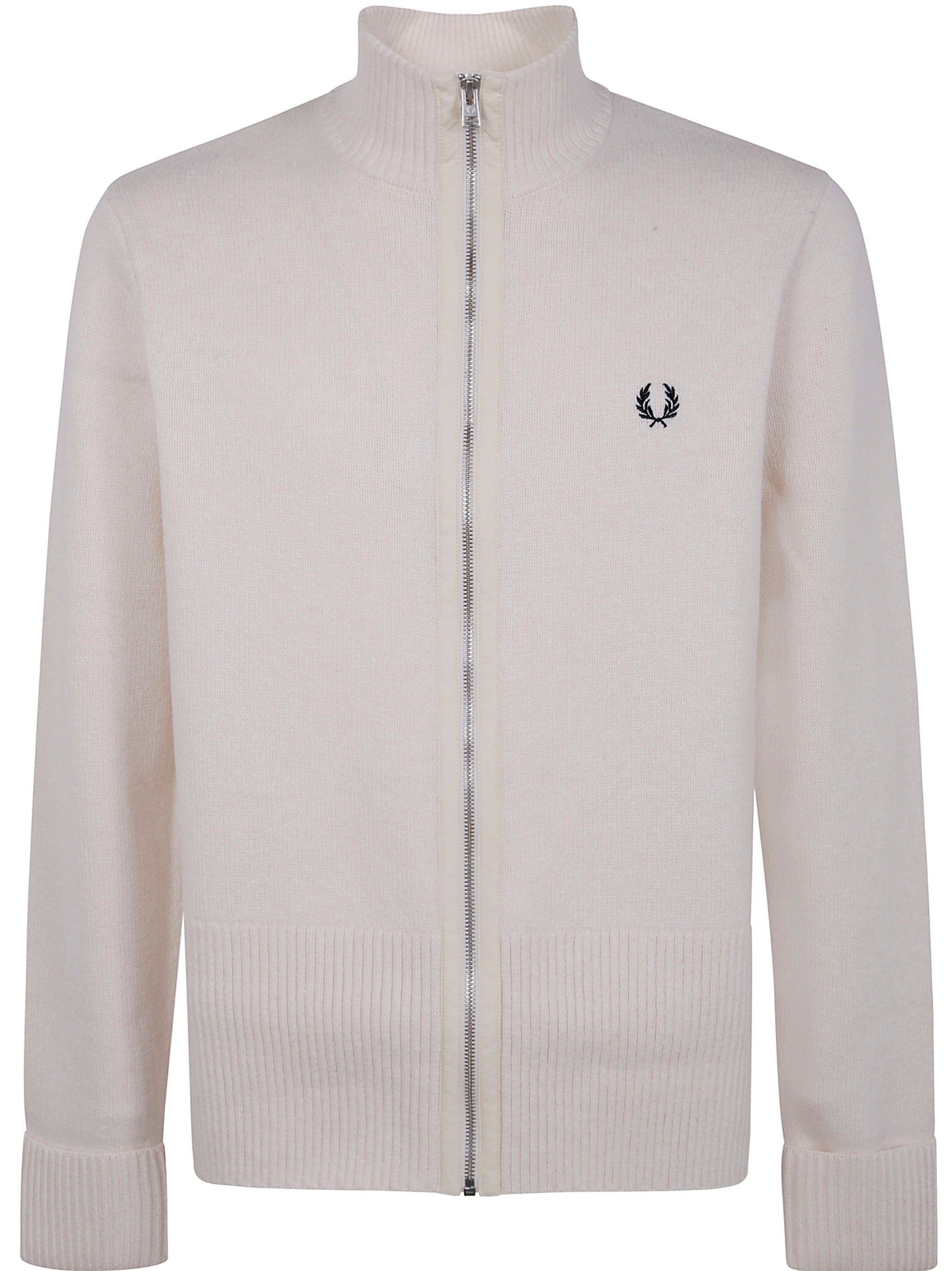 FRED PERRY Chunky Rib Zip Through Cardigan for Men