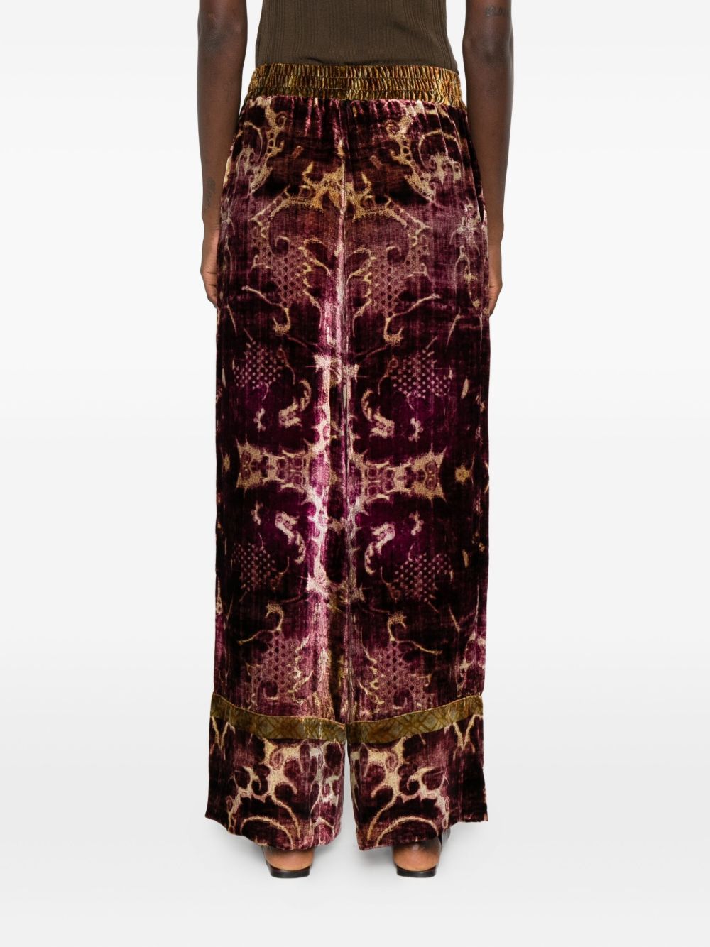 PIERRE LOUIS MASCIA Velvet Wide-Leg Trousers