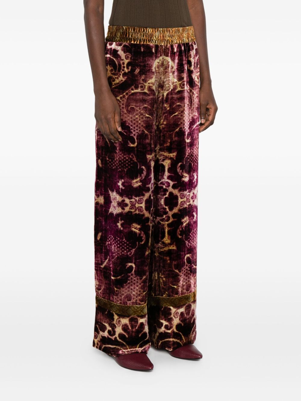 PIERRE LOUIS MASCIA Velvet Wide-Leg Trousers