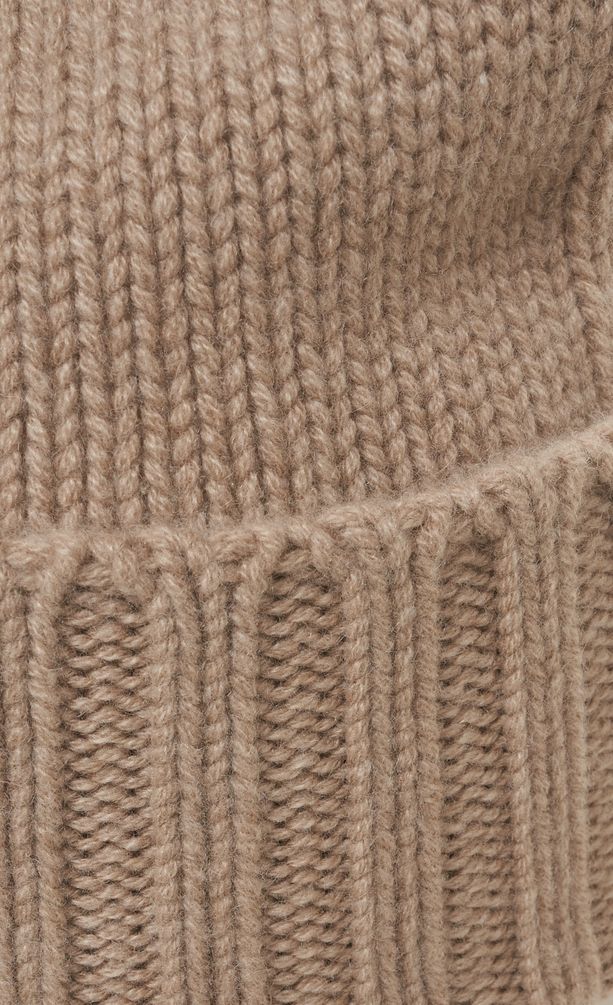 KANGRA Cashmere Beanie with Ribbed Cuff for Men