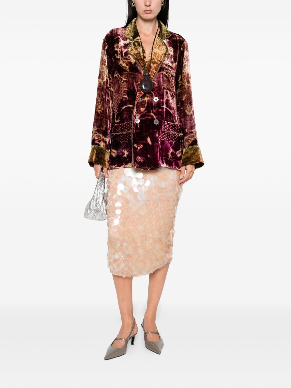 PIERRE LOUIS MASCIA Double-Breasted Velvet Jacket