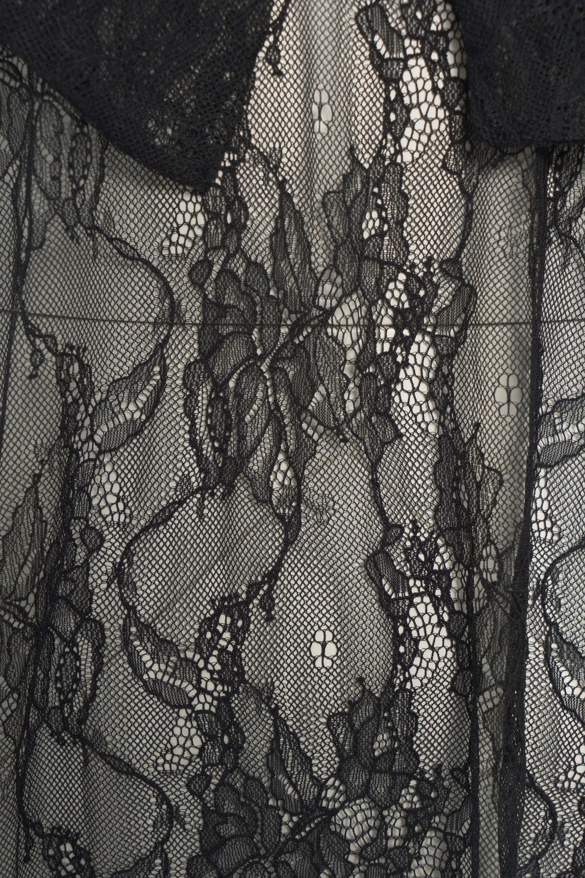 KAOS Elegant Lace High Neck Shirt with Bow Details