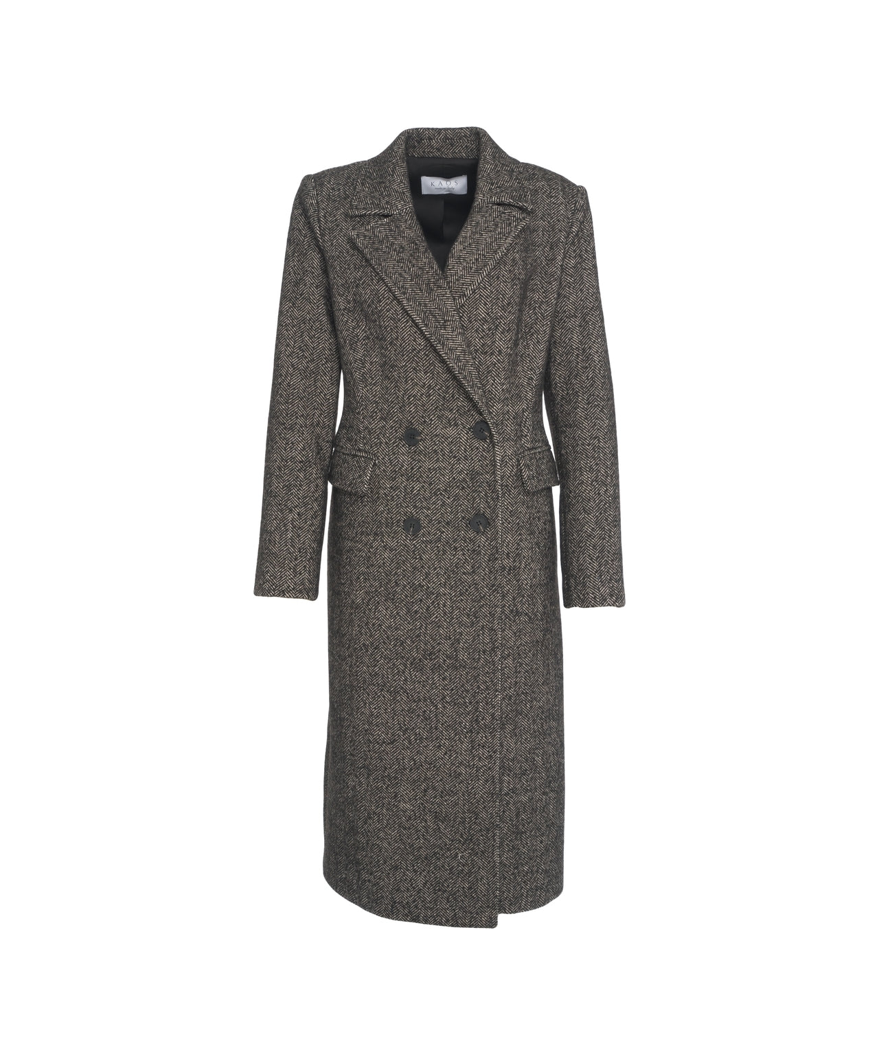 KAOS Elegant Double-Breasted Maxi Jacket