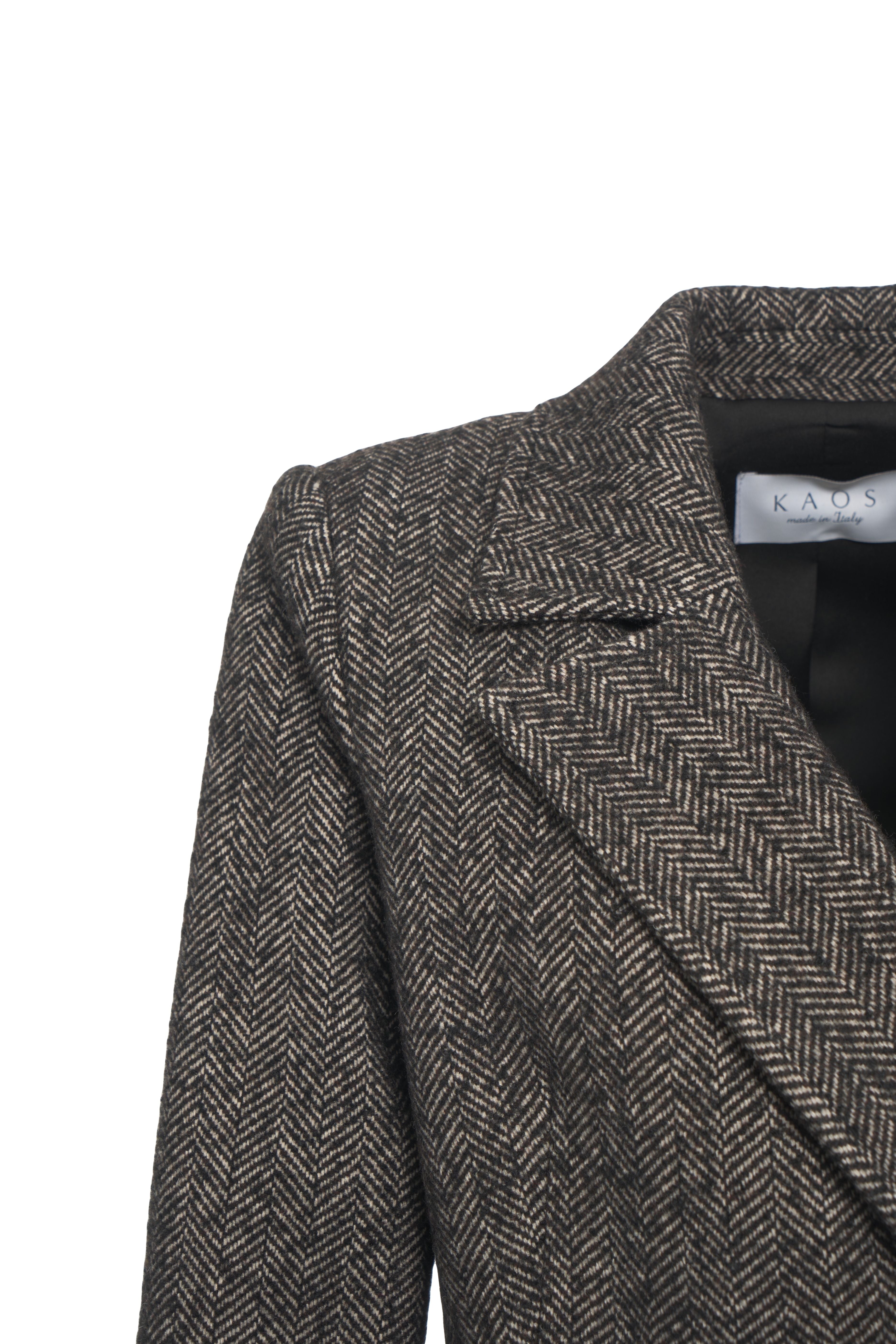 KAOS Elegant Double-Breasted Maxi Jacket