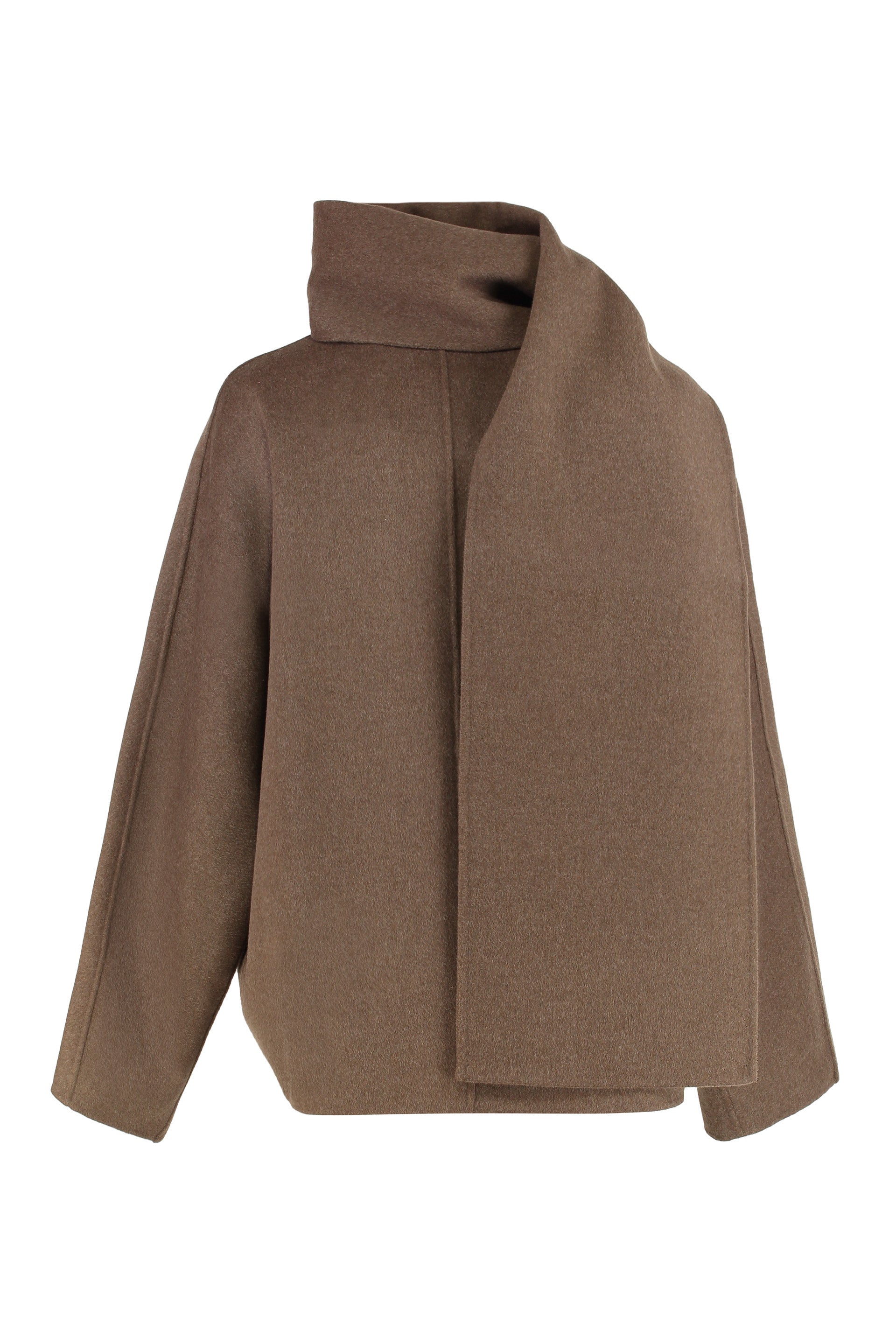 S MAX MARA Double Wool Crop Jacket with Matching Scarf