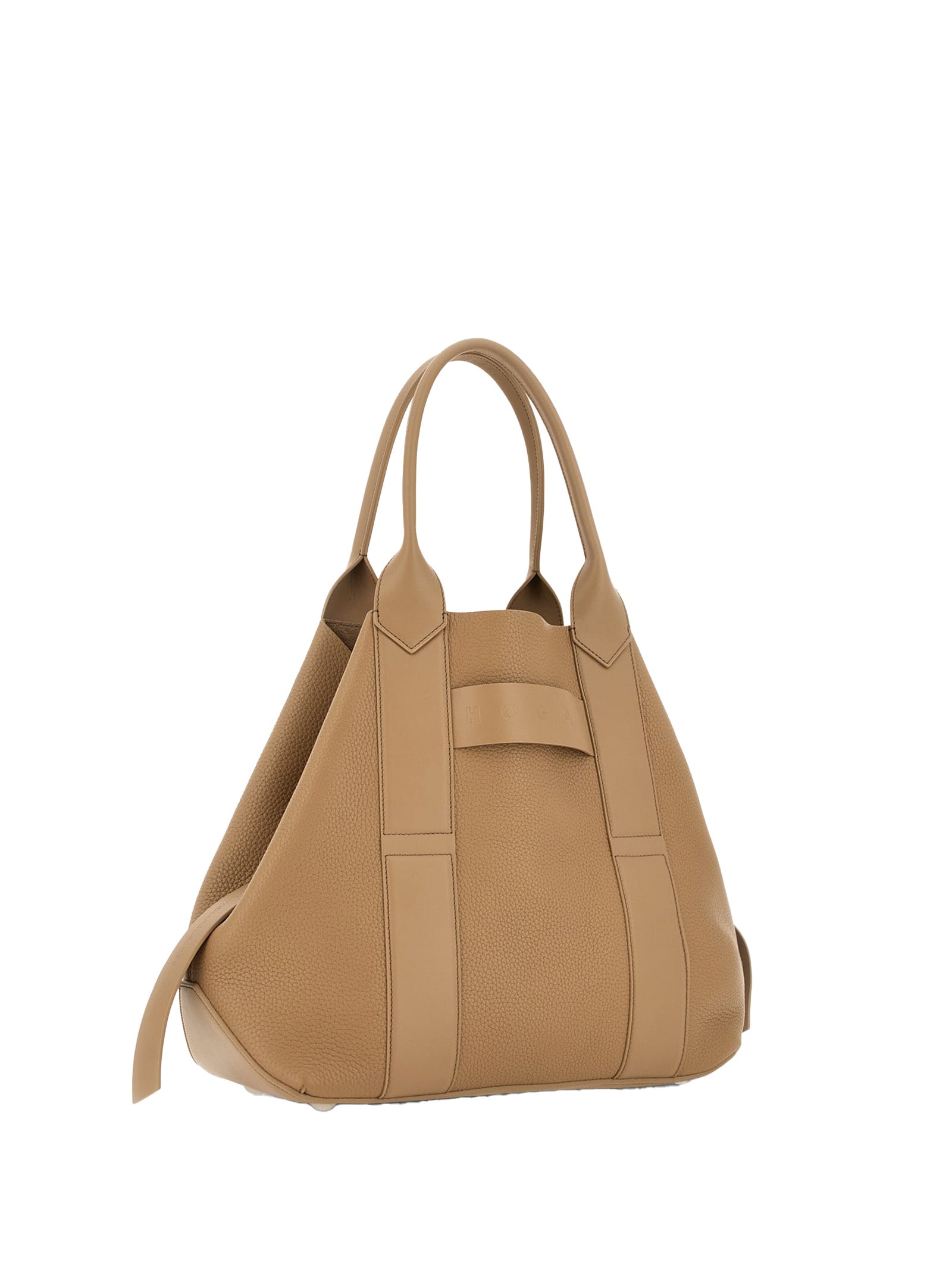 HOGAN Medium Script Handbag in Hammered Leather
