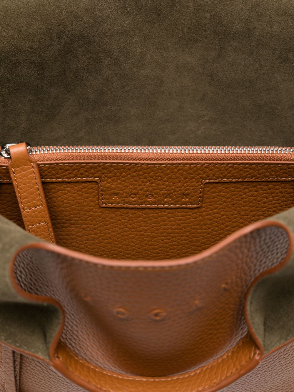 HOGAN Pebbled Leather Tote Handbag with Detachable Shoulder Strap