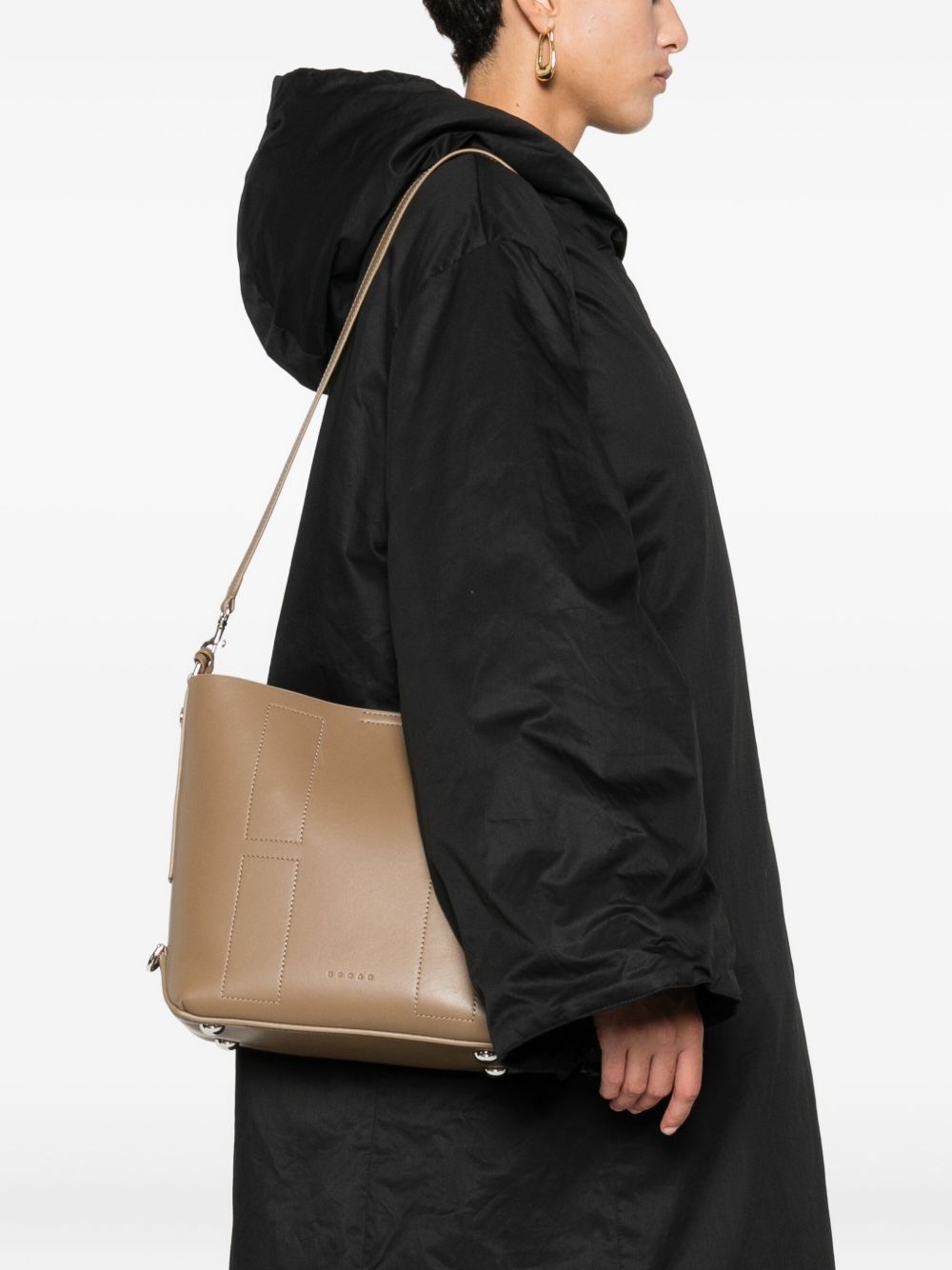 HOGAN Small Leather Hobo Handbag
