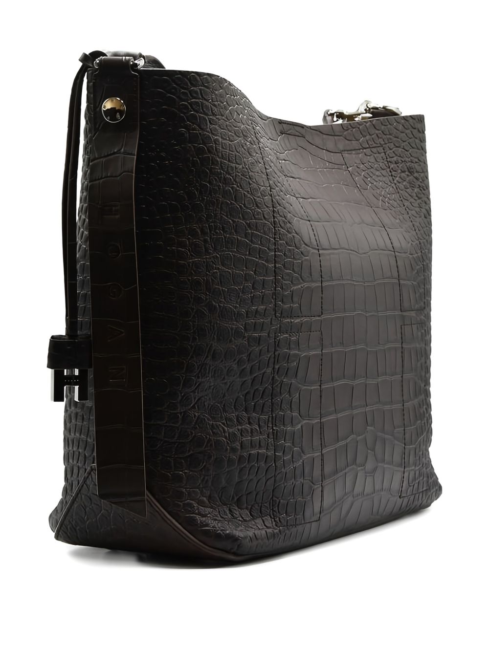 HOGAN Embossed Top Handle Handbag with Adjustable Shoulder Strap