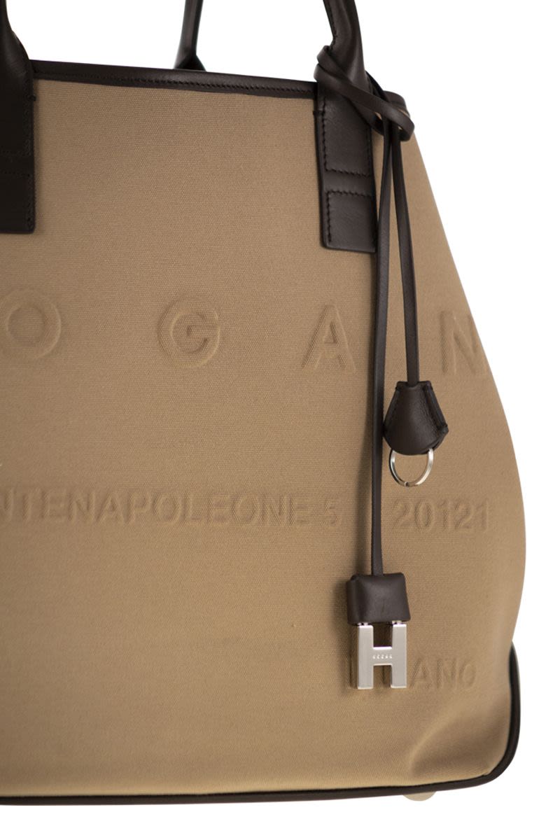 HOGAN Medium Canvas Shopping Handbag