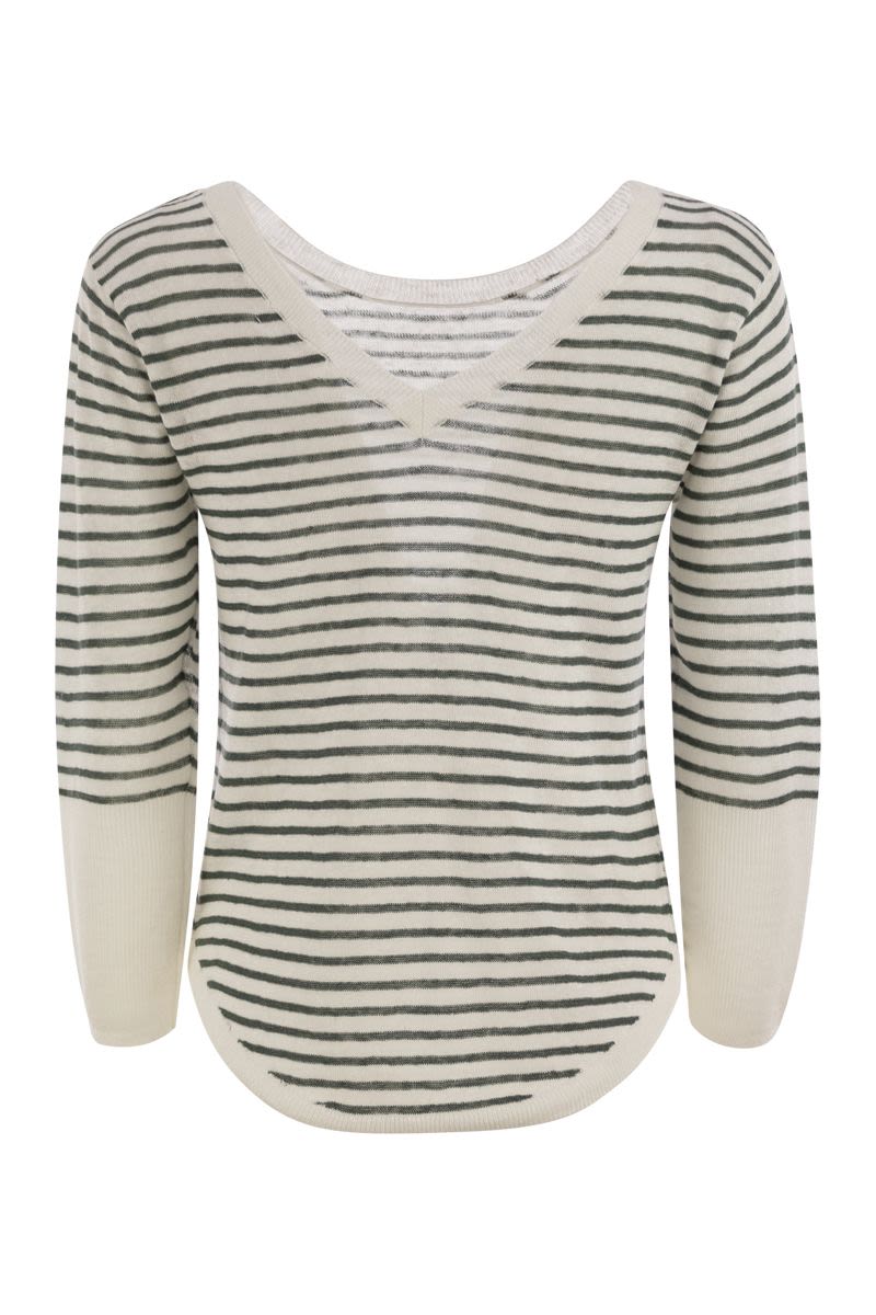 MAJESTIC Linen Boat Neck Mini T-Shirt