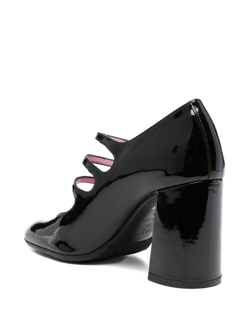 CAREL PARIS Patent Leather Block Heel Pumps - 90MM