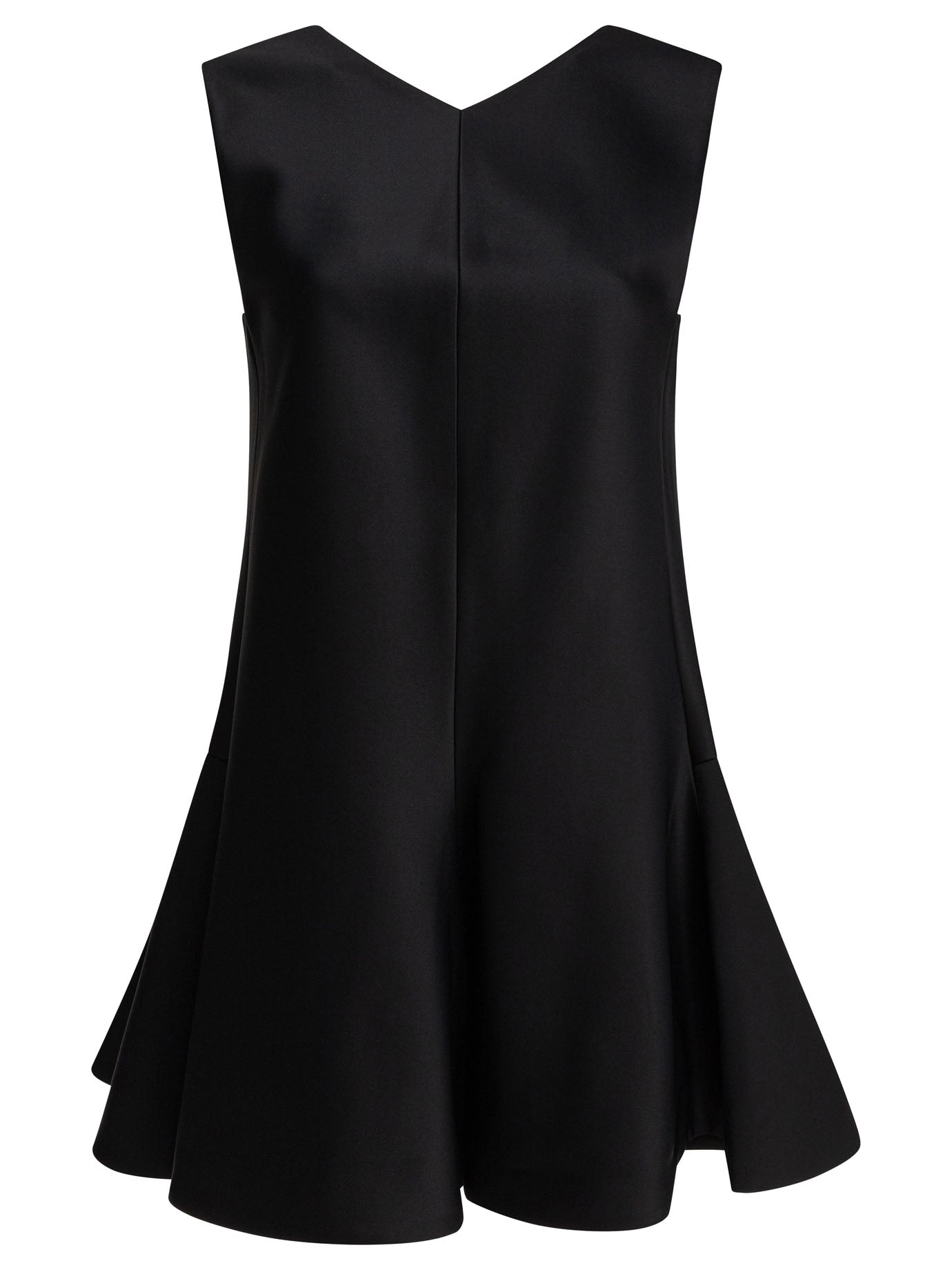 KHAITE Flared V-Neck Mini Dress