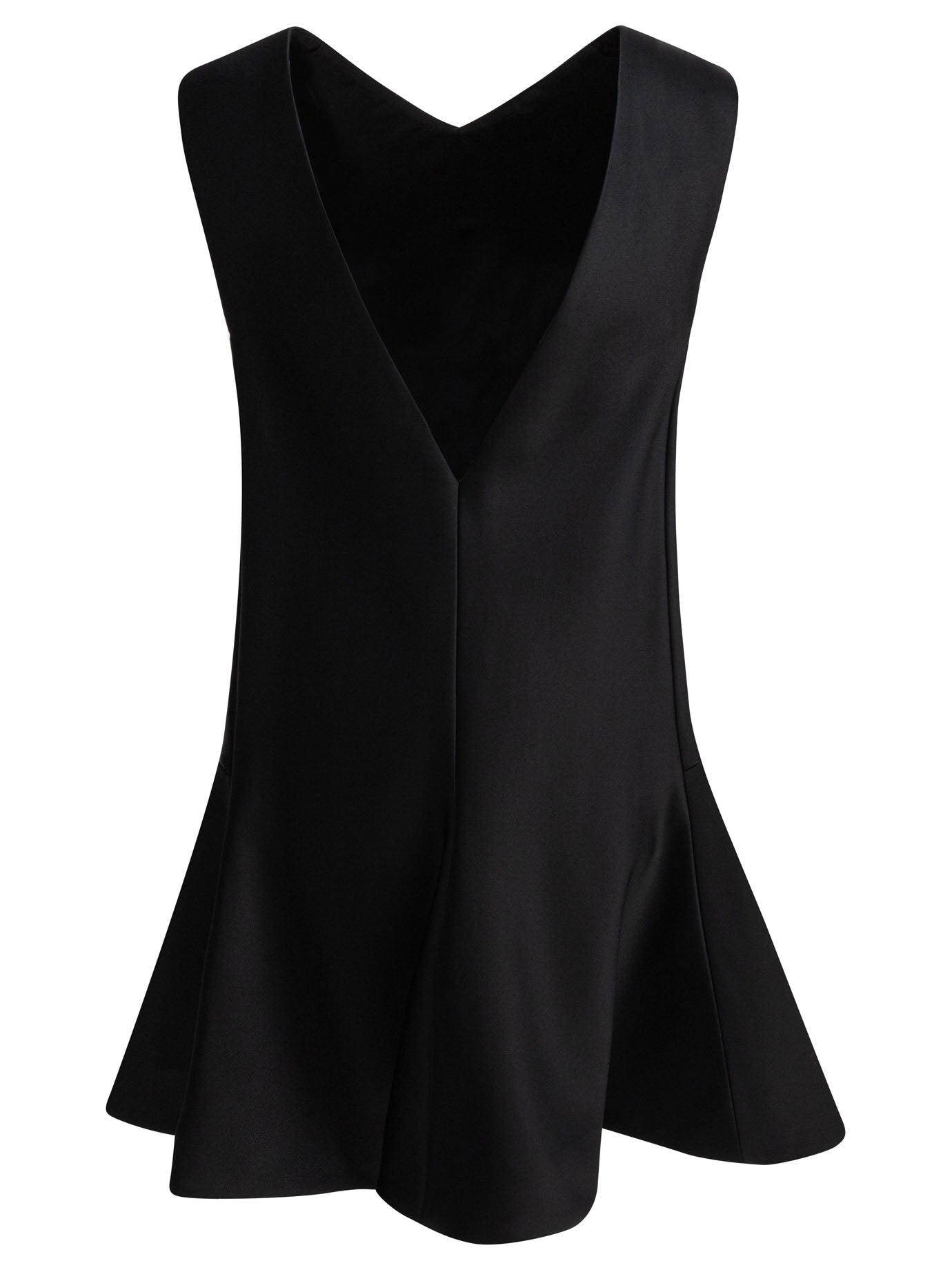 KHAITE Flared V-Neck Mini Dress