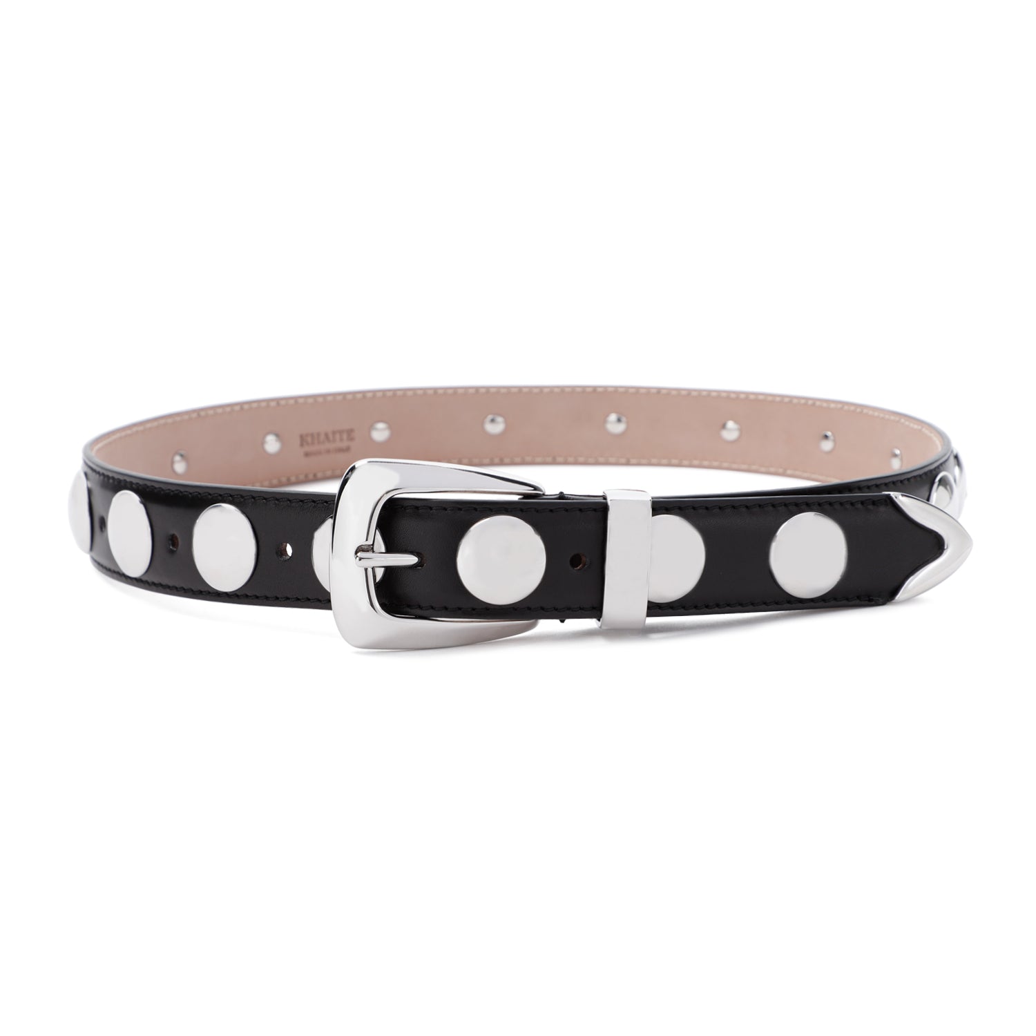 KHAITE Sophisticated Leather Belt with Silver-Tone Buckle - Height 3cm