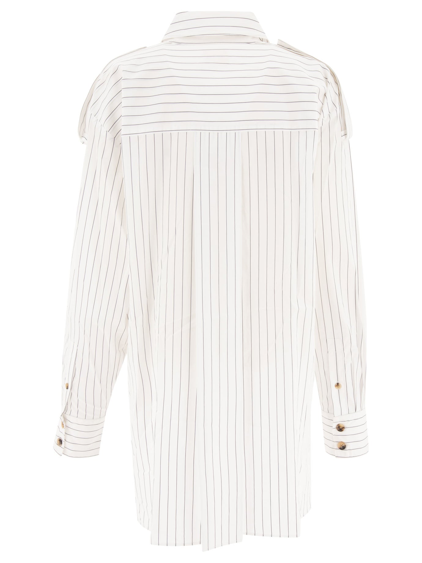 KHAITE Elegant Striped Long-Sleeved Shirt