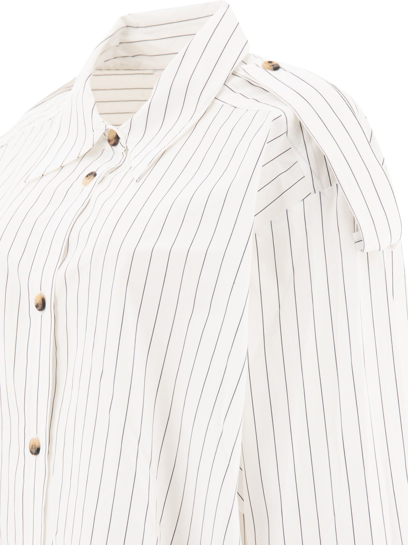 KHAITE Elegant Striped Long-Sleeved Shirt