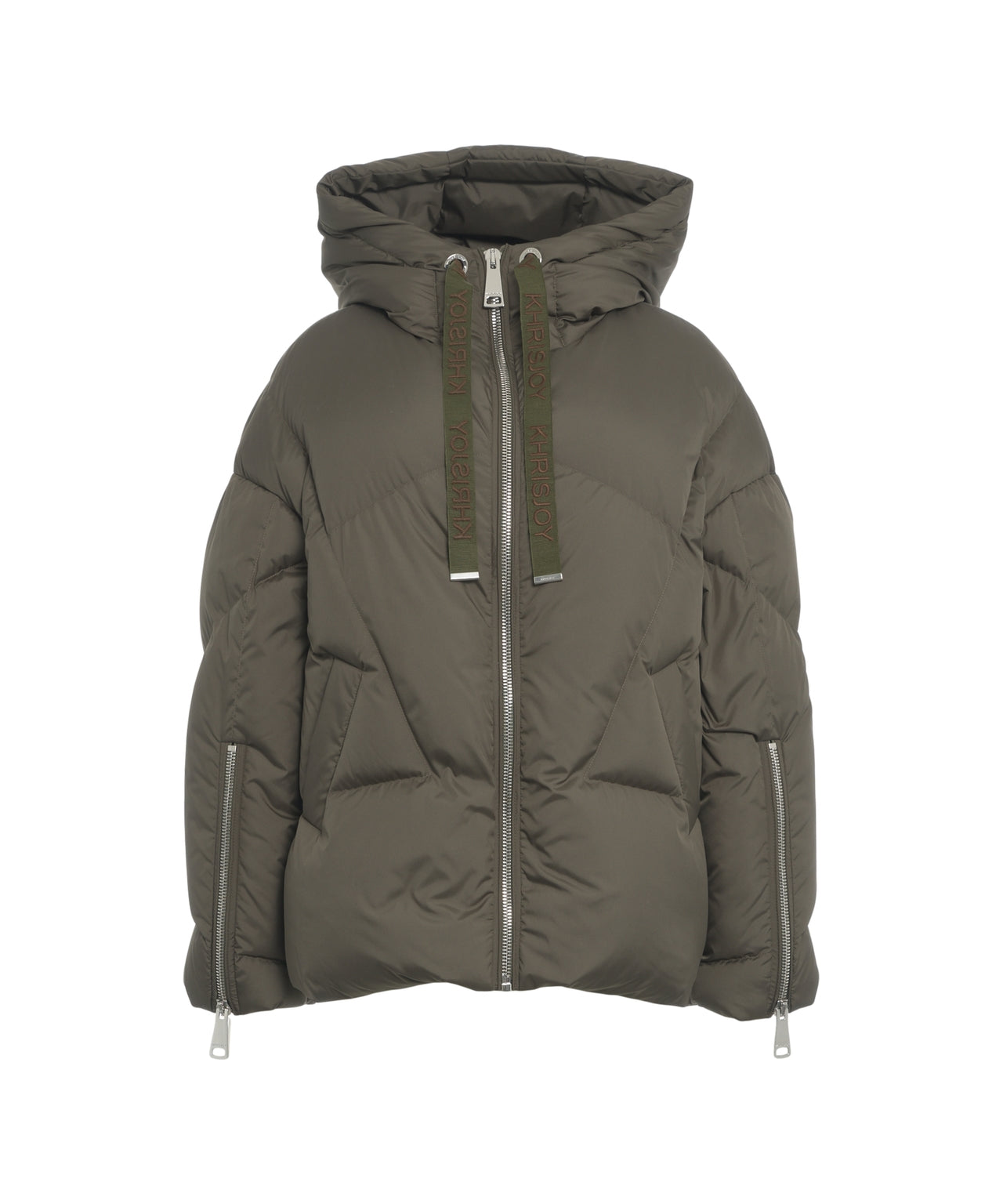 KHRISJOY Oversized Down Jacket with Hood for Women