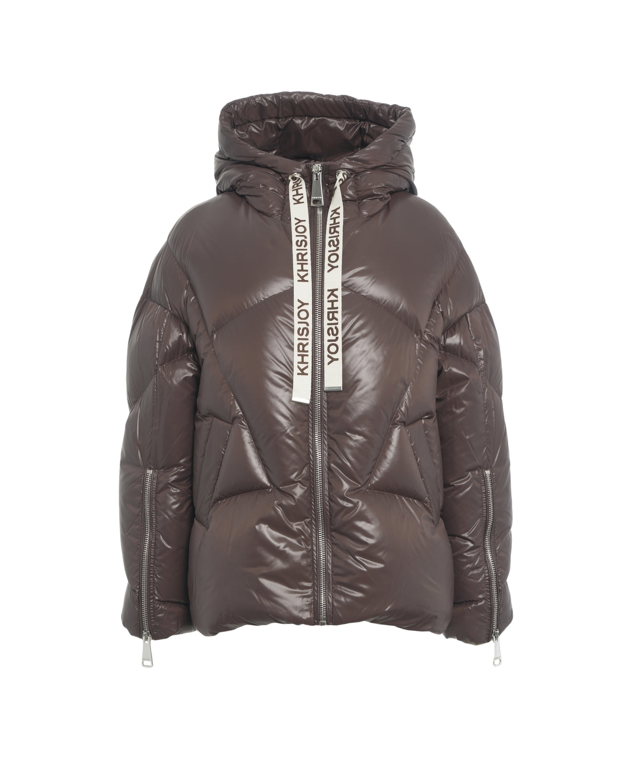 KHRISJOY Oversized Quilted Down Jacket with Hood