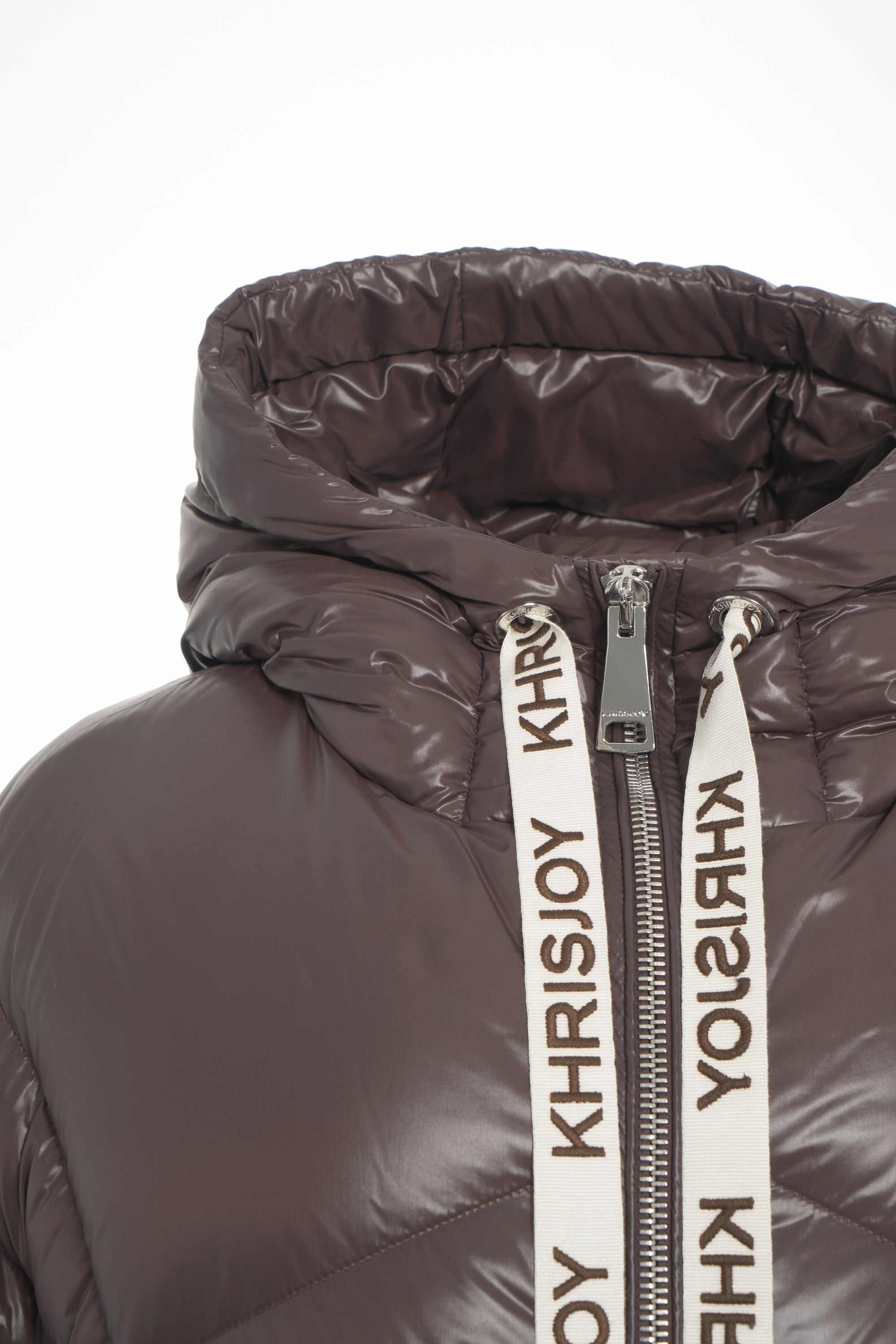 KHRISJOY Oversized Quilted Down Jacket with Hood