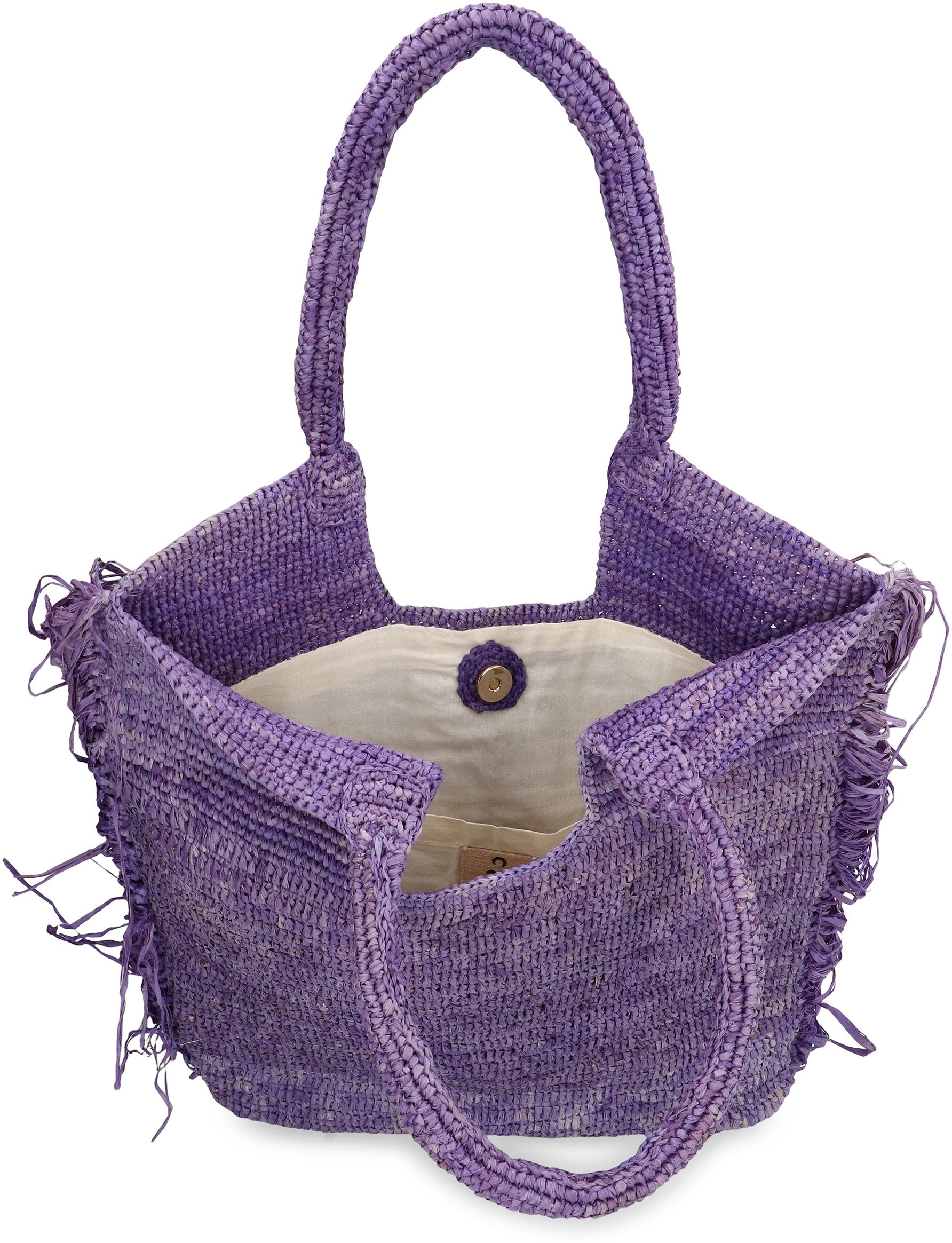 MADE FOR A WOMAN Woven Raffia Tote Handbag - 32cm x 37.5cm