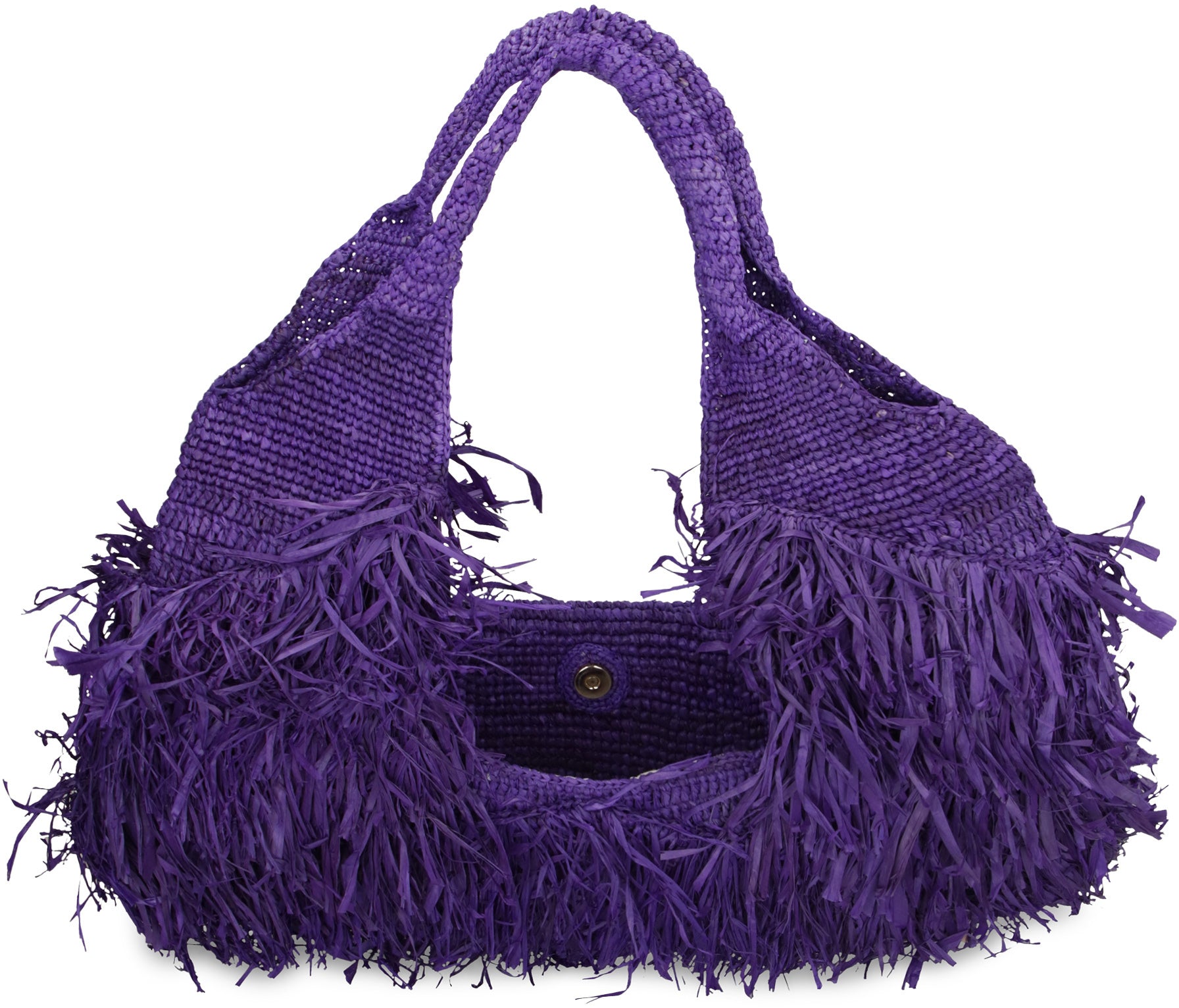 MADE FOR A WOMAN Elegant Fringed Tote Handbag with Snap Closure - 60 cm