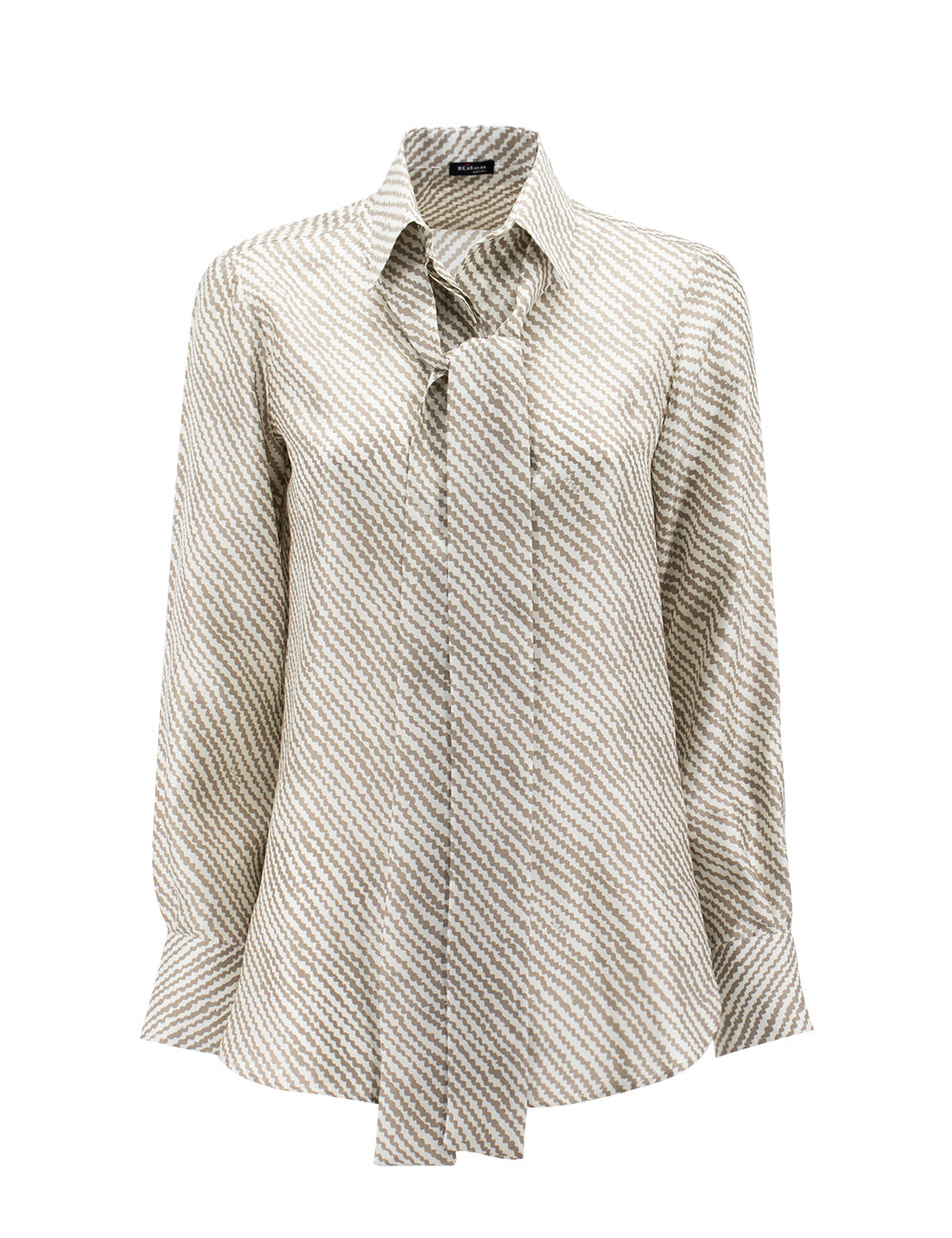 KITON Elegant Silk Blouse with Masculine Cut