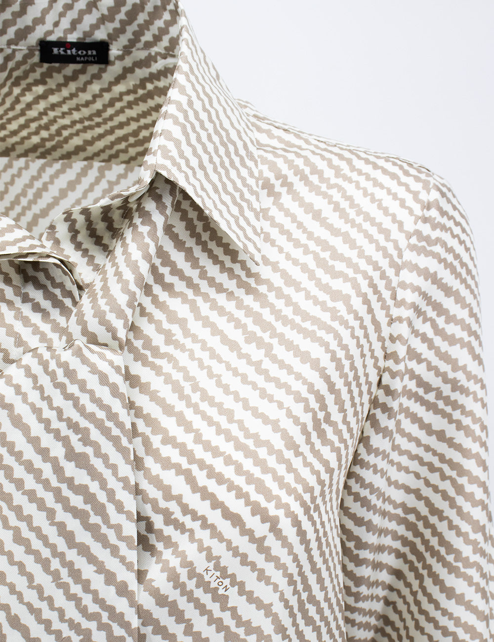 KITON Elegant Silk Blouse with Masculine Cut