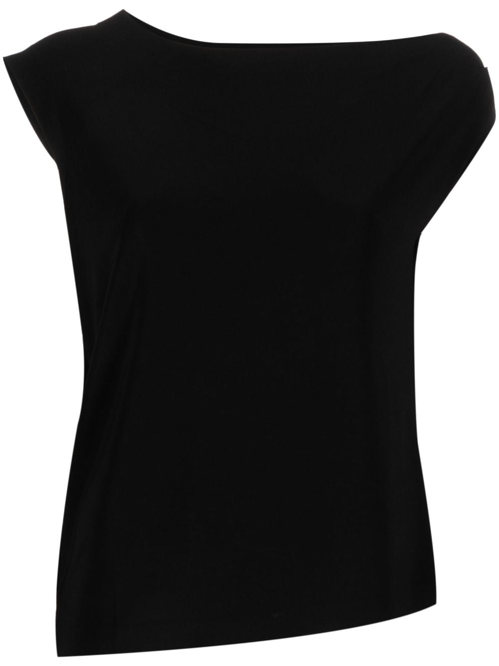 NORMA KAMALI Asymmetric Neck Drop Shoulder Top
