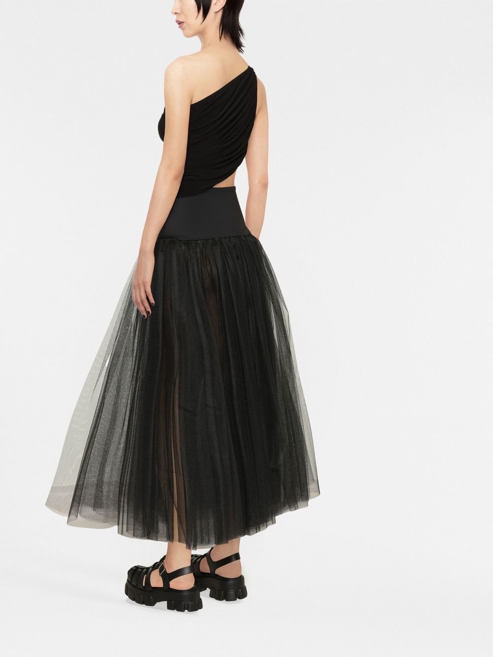 NORMA KAMALI Asymmetric One-Shoulder Ruched T-Shirt Mini Bra