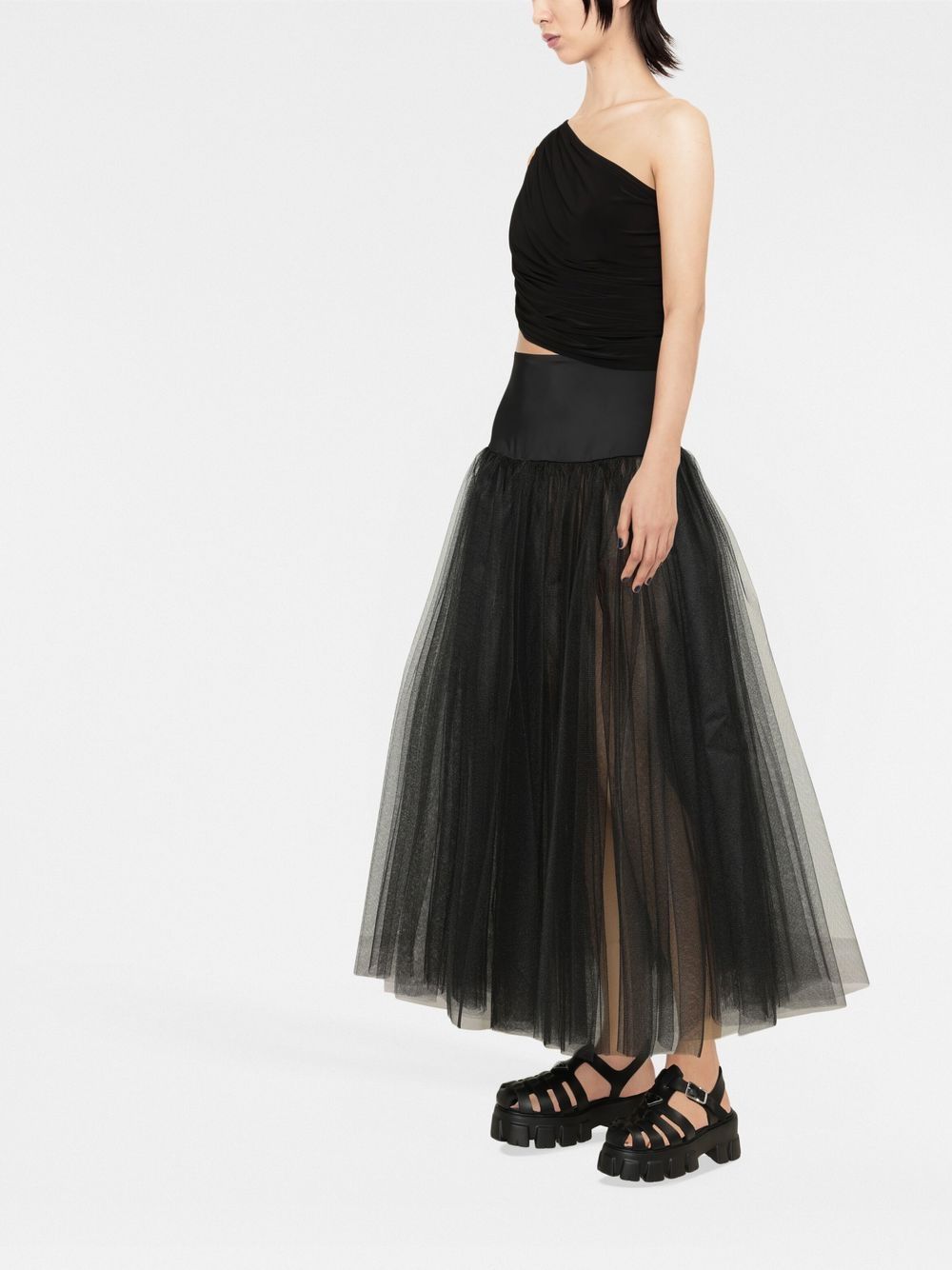 NORMA KAMALI Asymmetric One-Shoulder Ruched T-Shirt Mini Bra