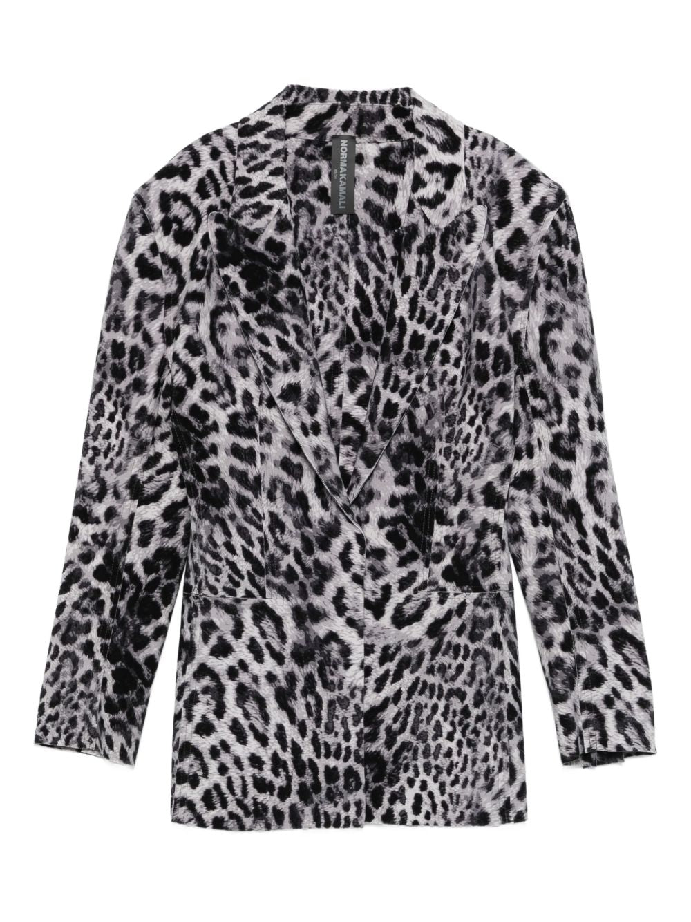 NORMA KAMALI Leopard Print Single-Breasted Jacket