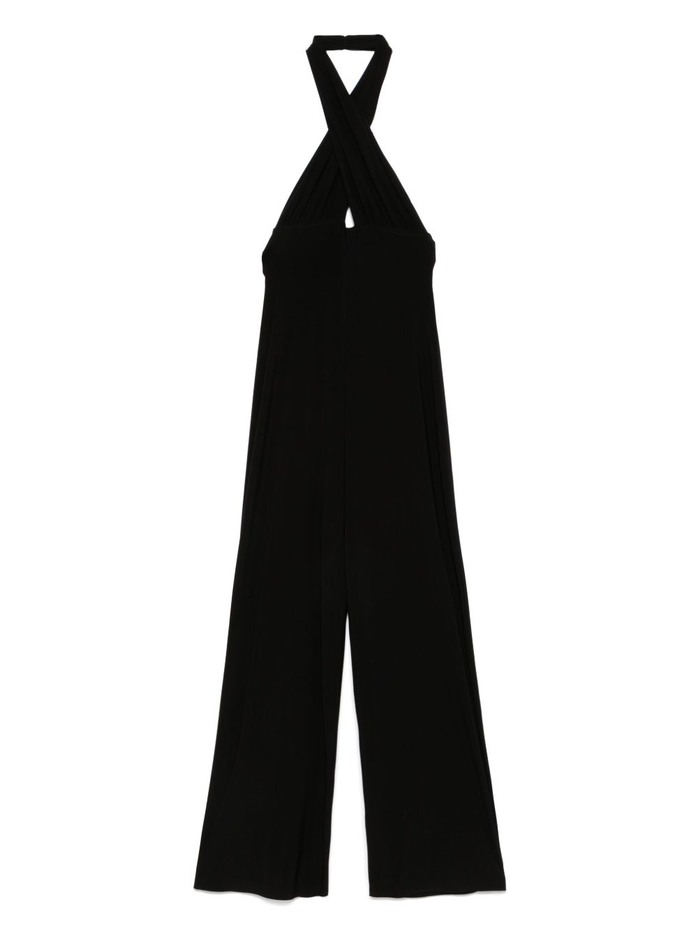 NORMA KAMALI Sleeveless Long Jumpsuit with Crossover Strap Detail and Cut-Outs