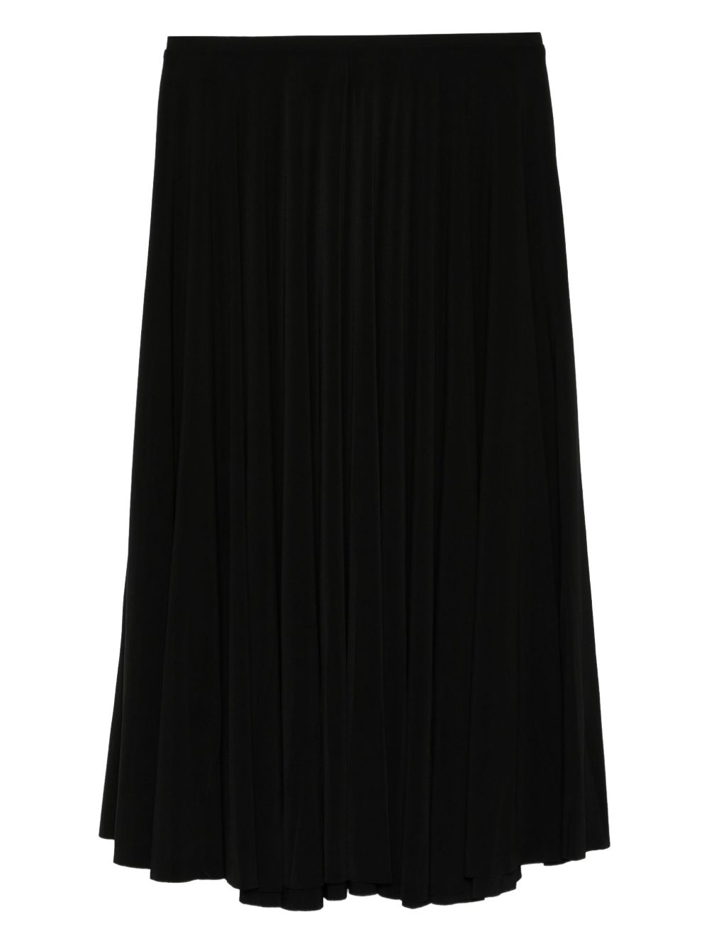 NORMA KAMALI Pleated Midi Skirt with High Waist Design