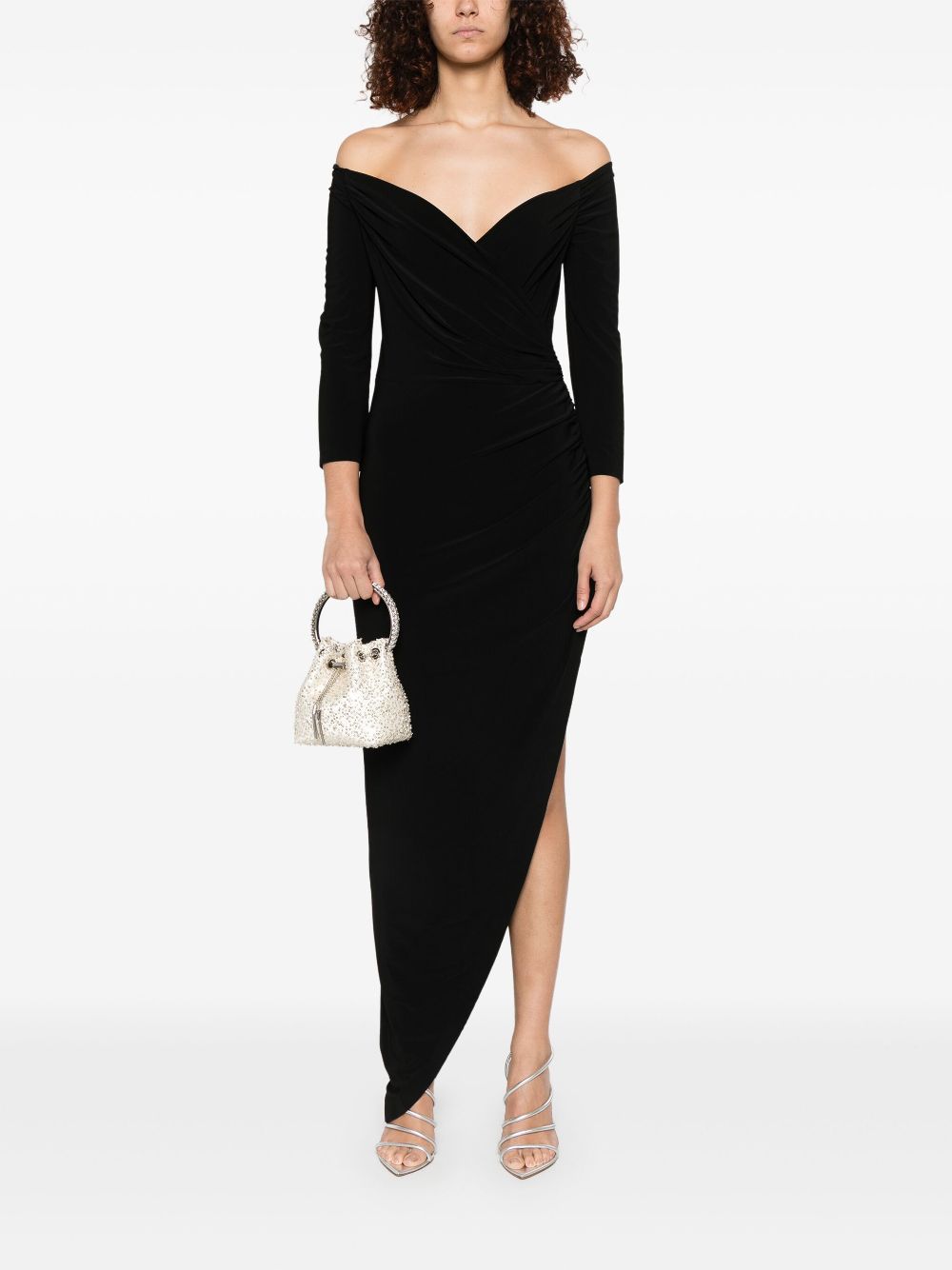 NORMA KAMALI Off-Shoulder Long Dress with Draped Detailing for Women