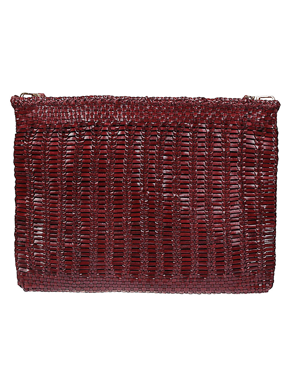 VIPERA Woven Pattern Leather Handbag with Removable Shoulder Strap