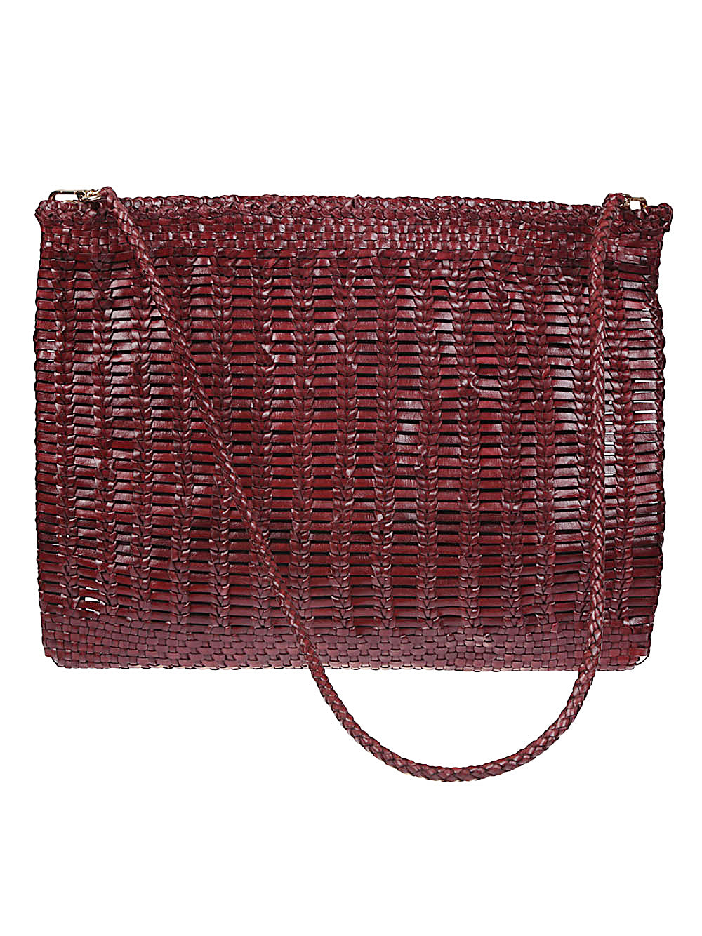 VIPERA Woven Pattern Leather Handbag with Removable Shoulder Strap