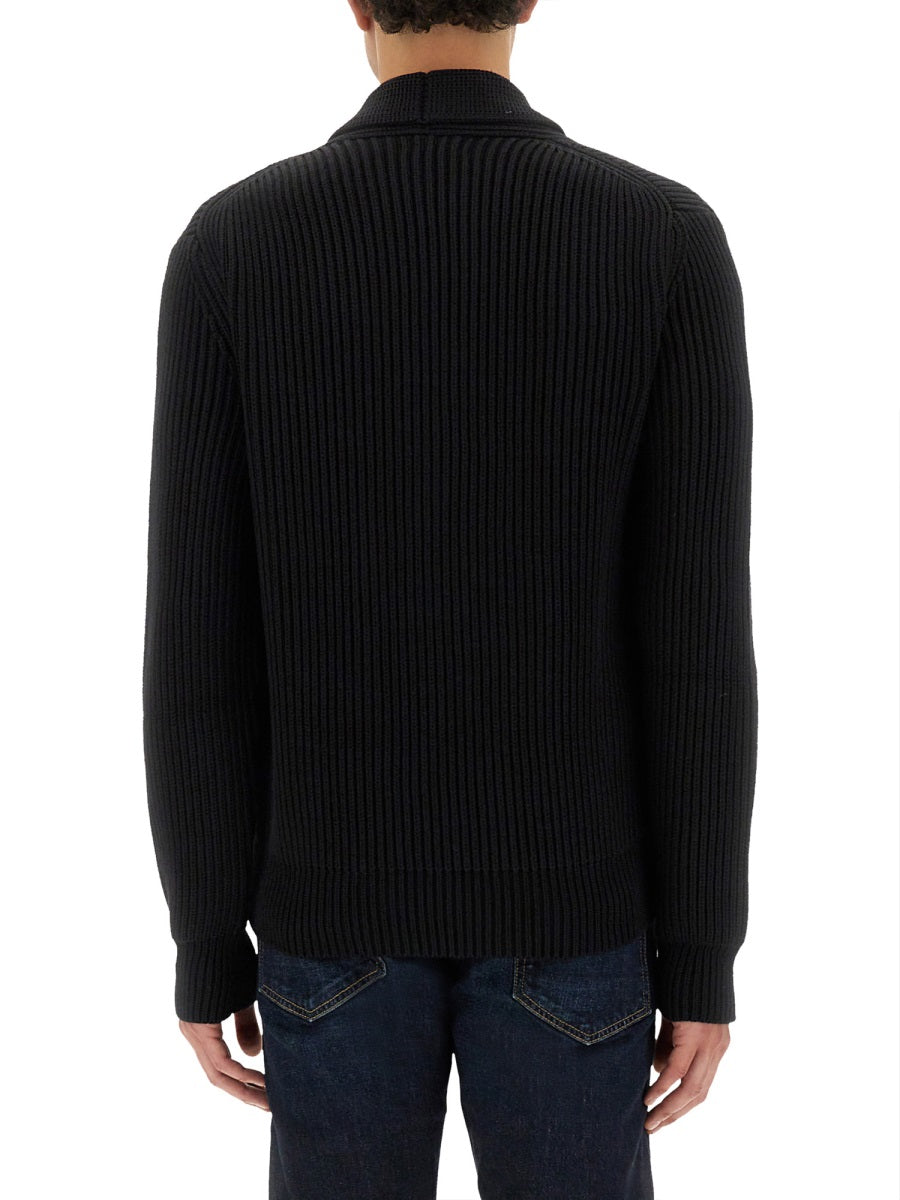 TOM FORD Double-Breasted Ribbed Knit Cardigan
