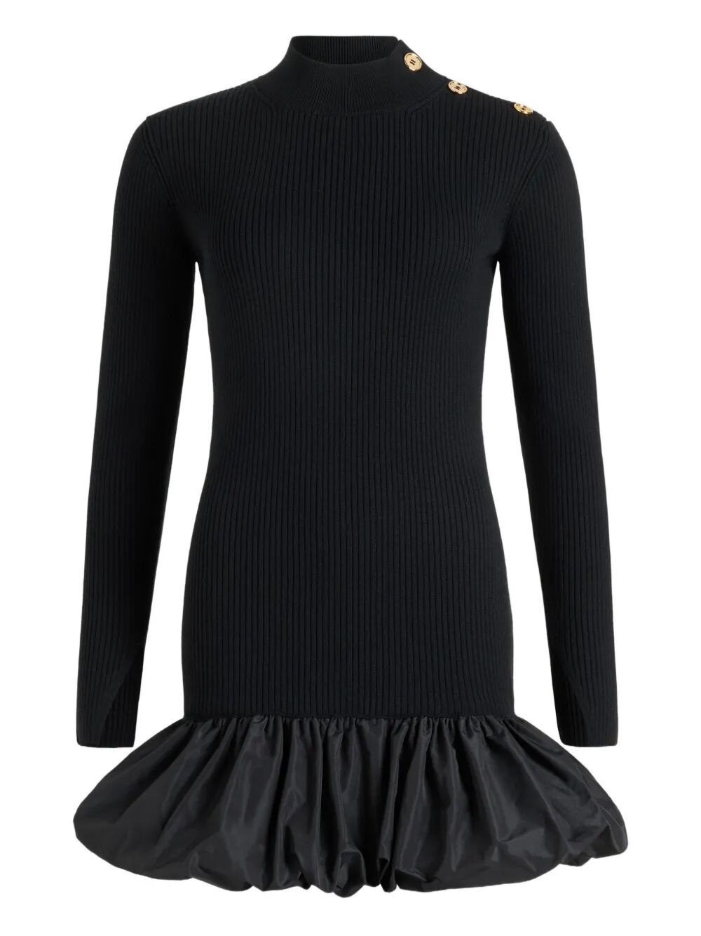 PATOU Ruffle Hem Ribbed Mini Dress