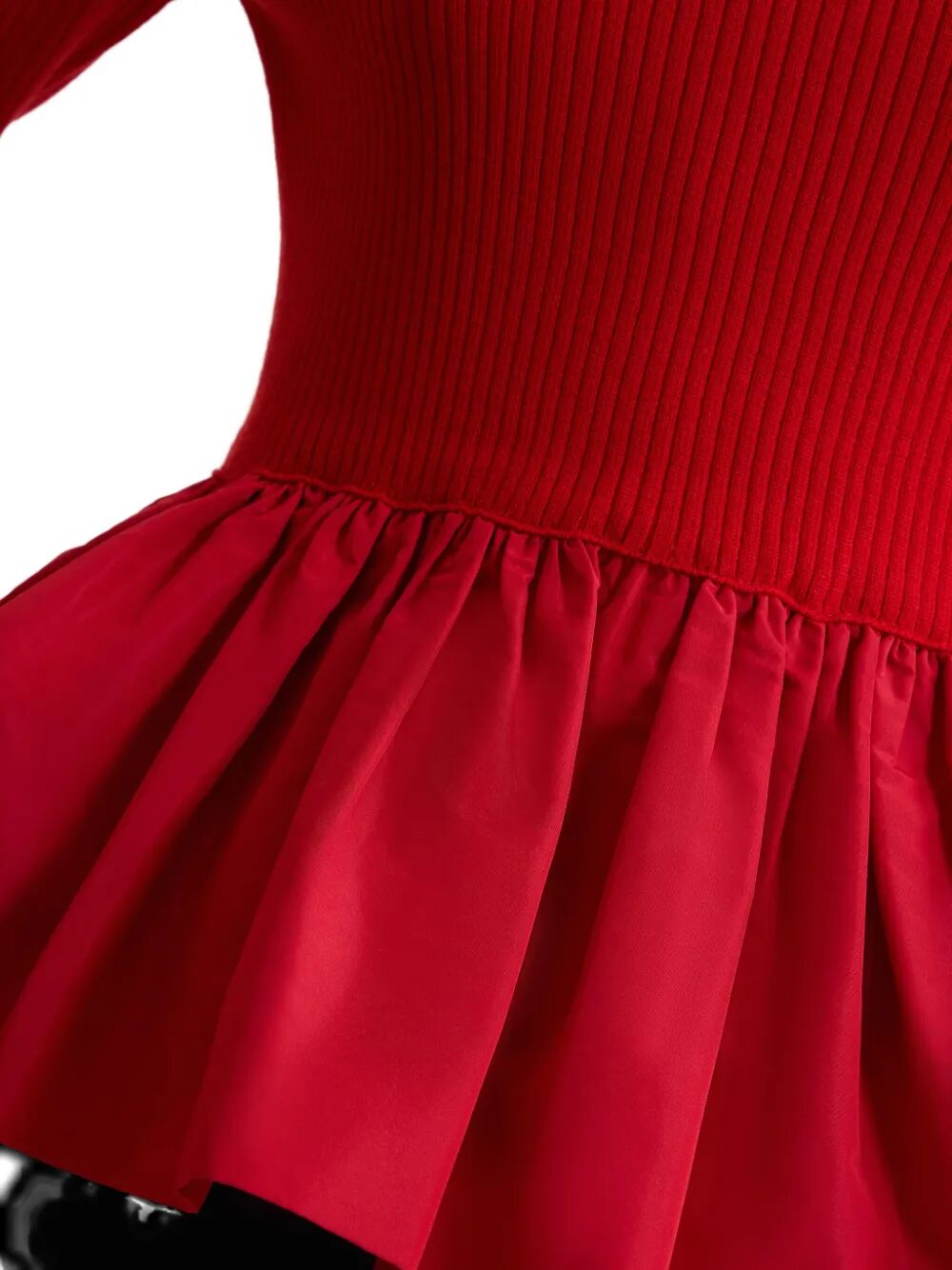 PATOU Ruffle Hem Ribbed Jumper in Wool