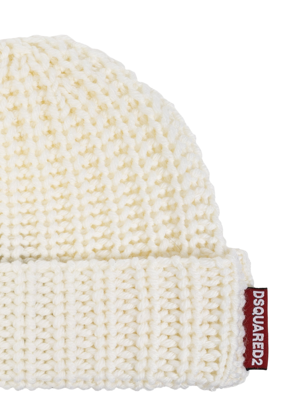 DSQUARED2 Logo Tag Knit Wool Beanie for Men
